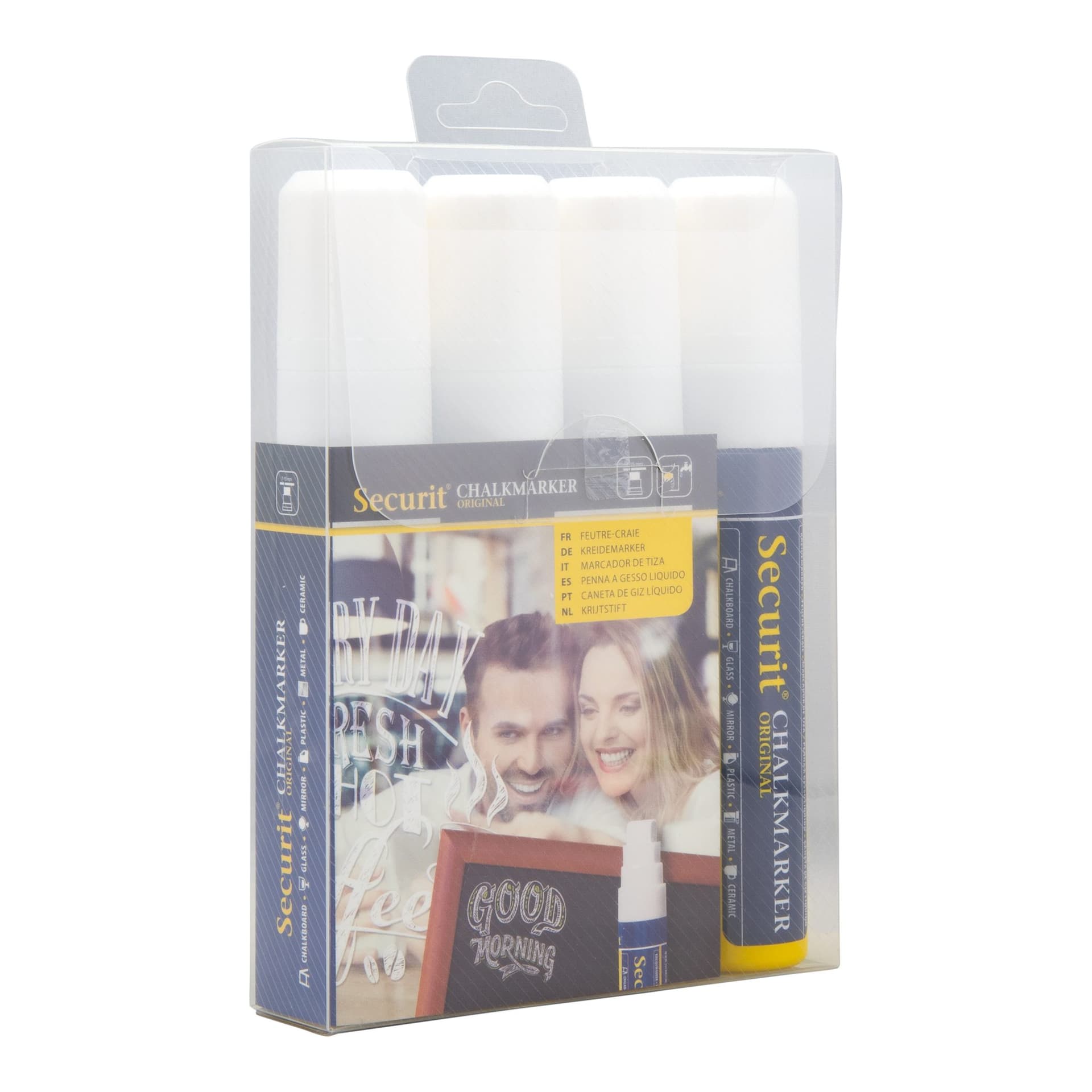 Krijtstift Securit SMA-720 blok wit 7-15mm blister à 4 stuks 2