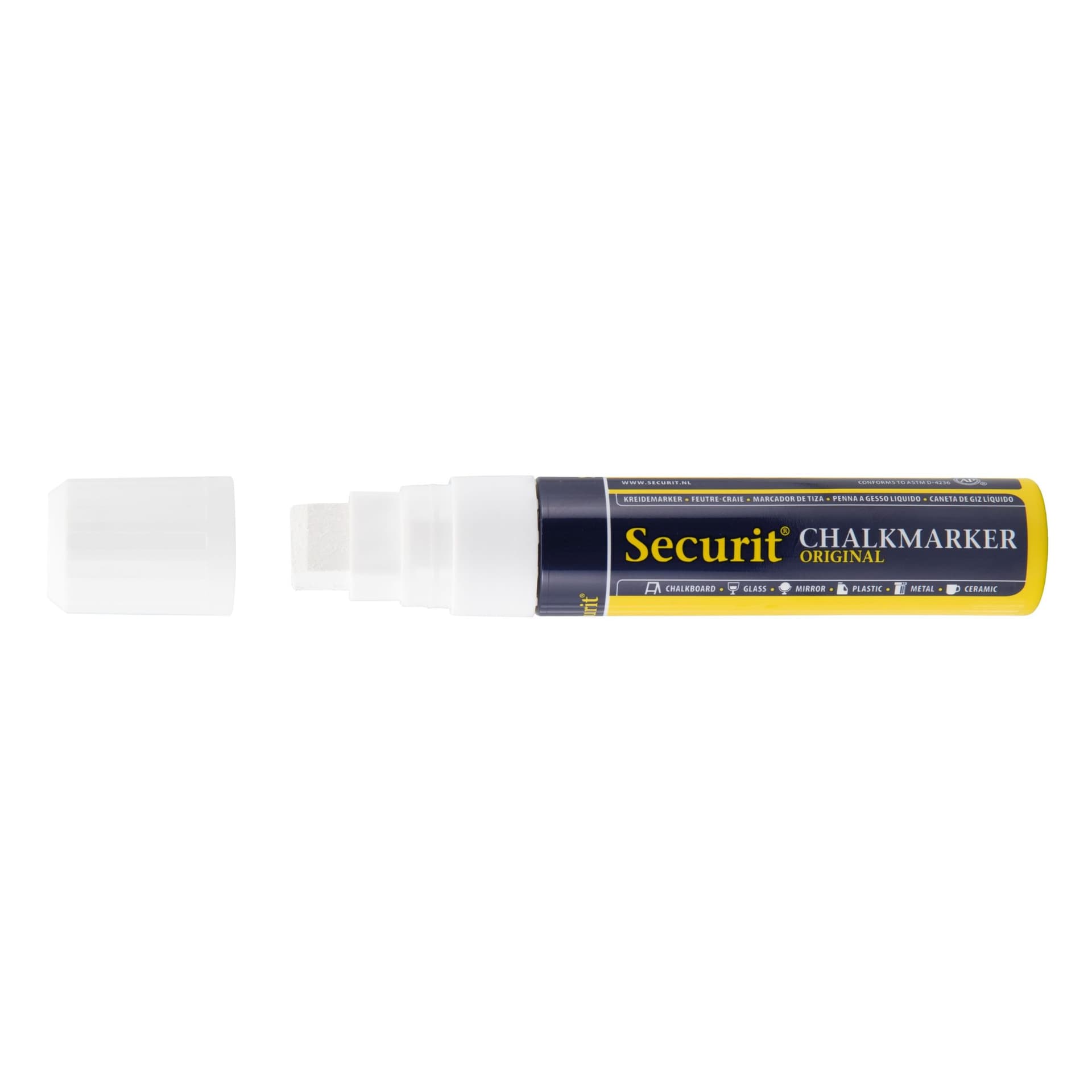 Krijtstift Securit SMA-720 blok wit 7-15mm blister à 4 stuks 3