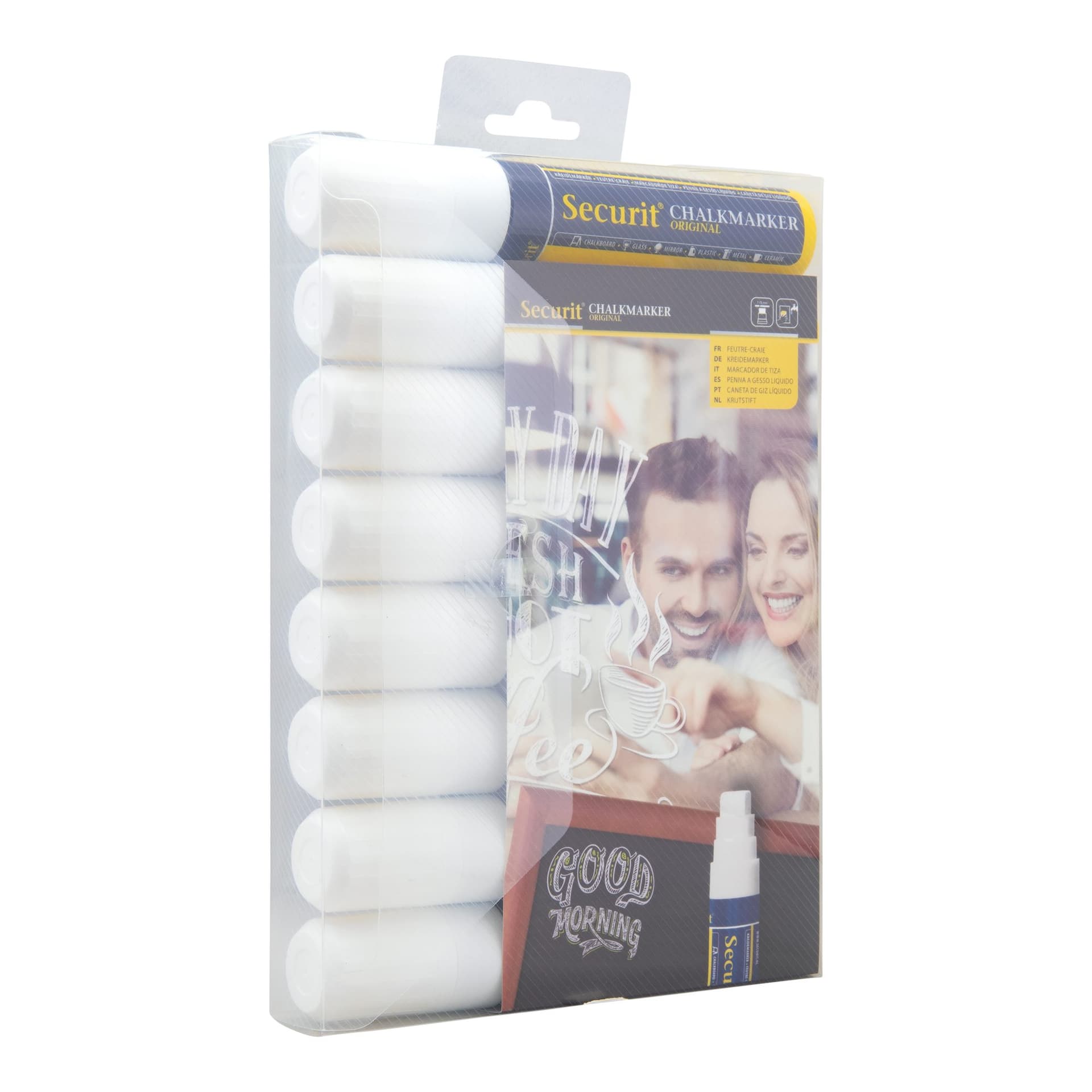 Krijtstift Securit SMA-720 blok wit 7-15mm blister à 8 stuks 2