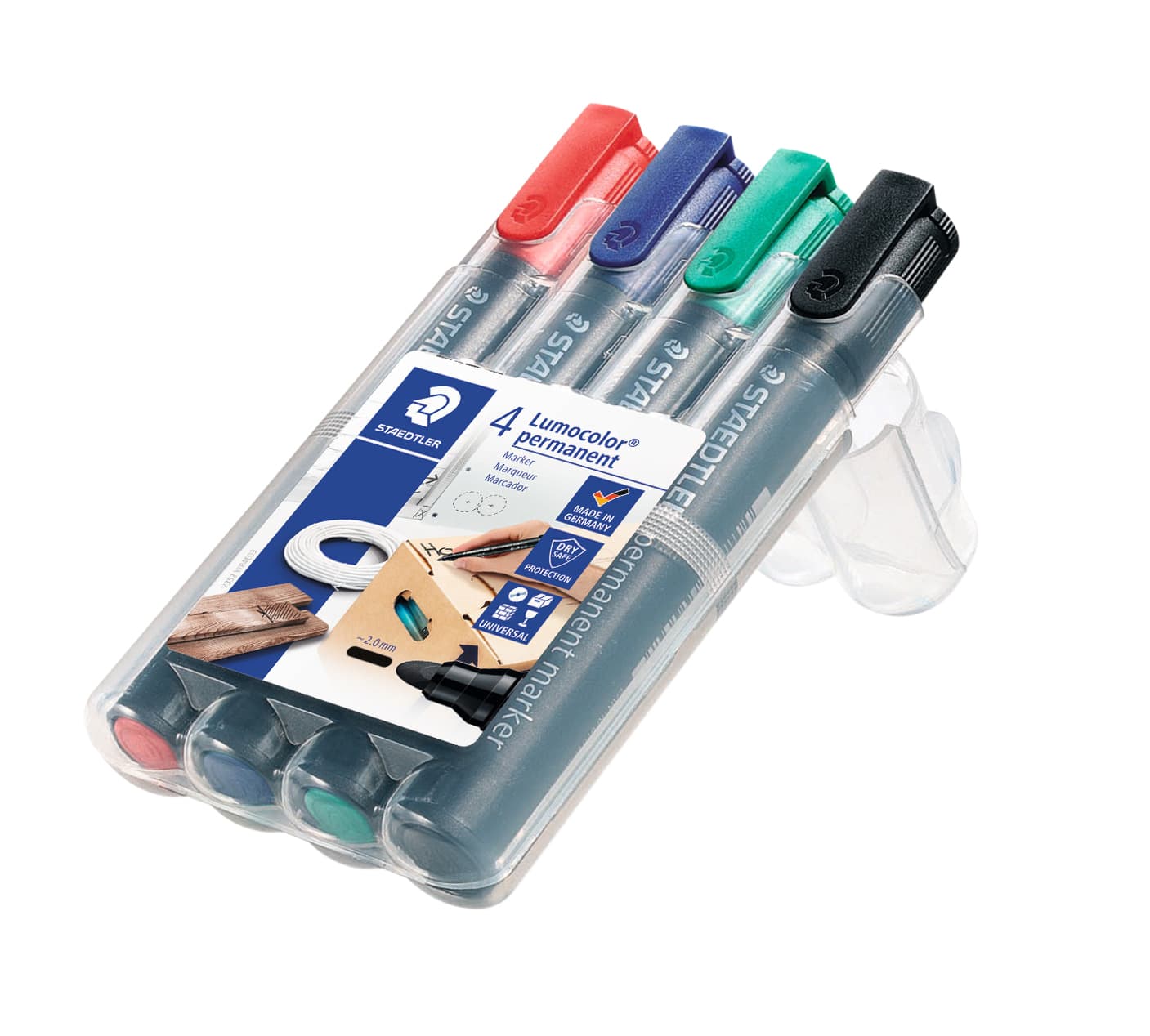 Viltstift Staedtler 352 rond assorti 2mm set à 4 stuks assorti 2