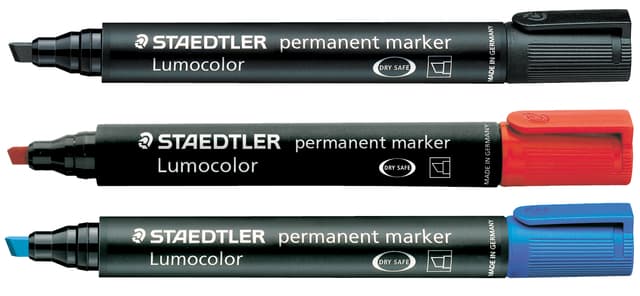 Viltstift Staedtler Lumocolor 350 permanent schuin blauw 2