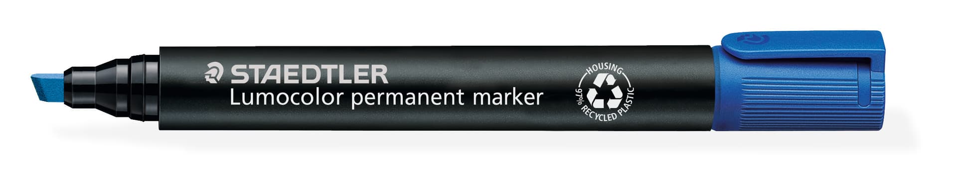 Viltstift Staedtler Lumocolor 350 permanent schuin blauw
