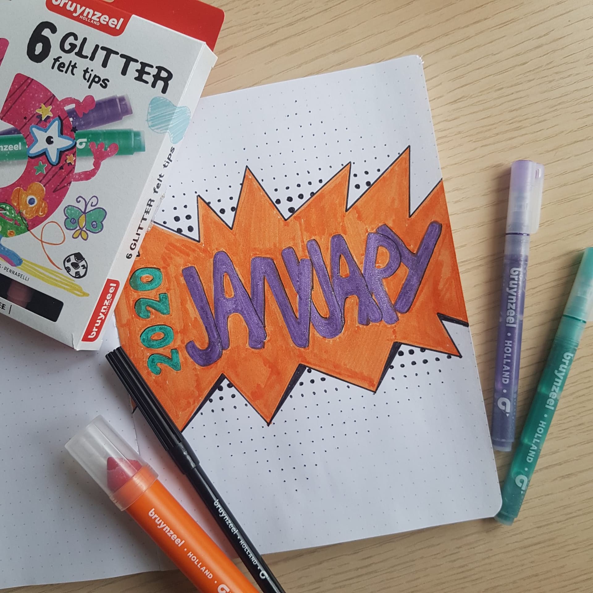 Viltstift Bruynzeel Kids assorti glitter 6 stuks 4