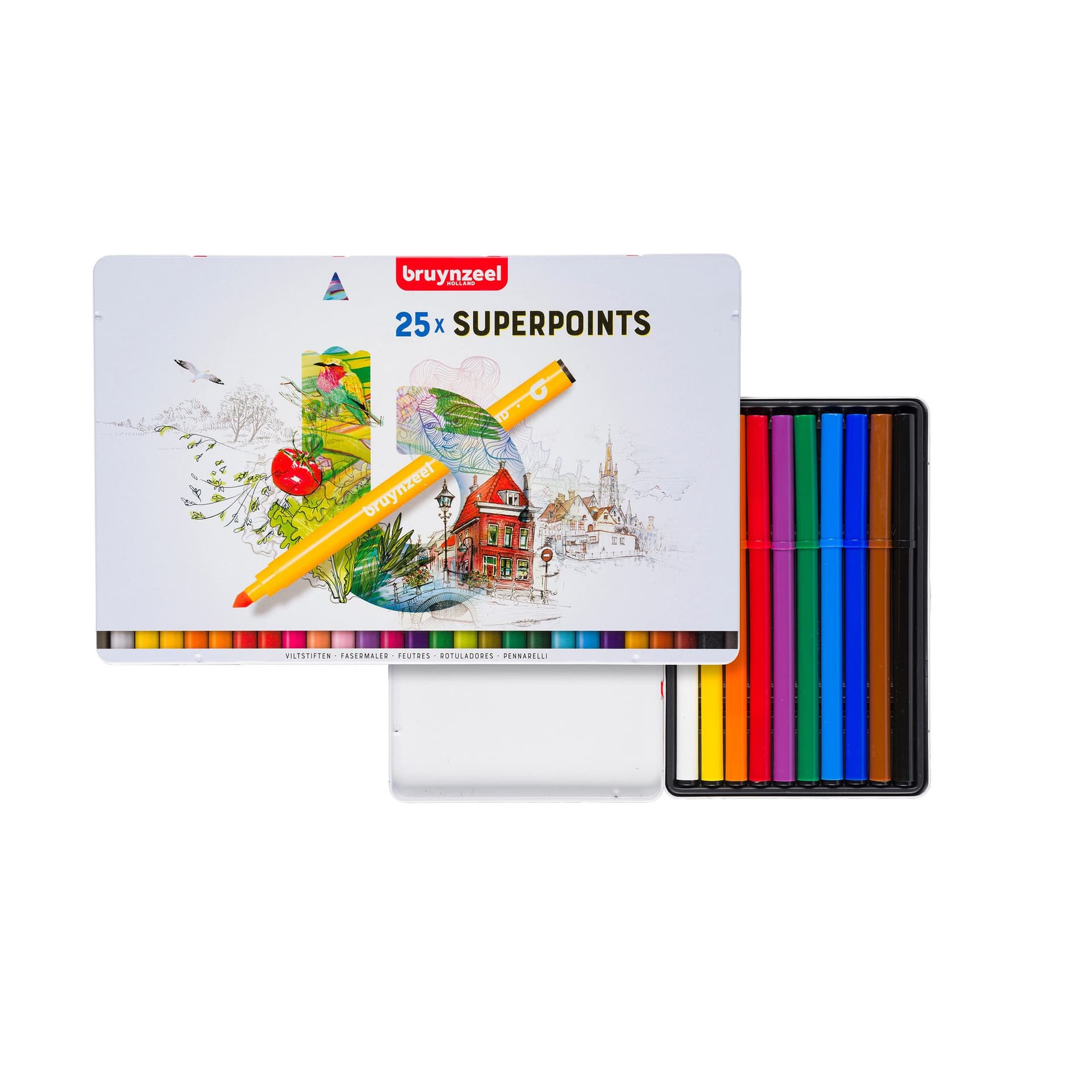 Viltstift Bruynzeel Creatives Superpoints assorti blik à 25 stuks 2