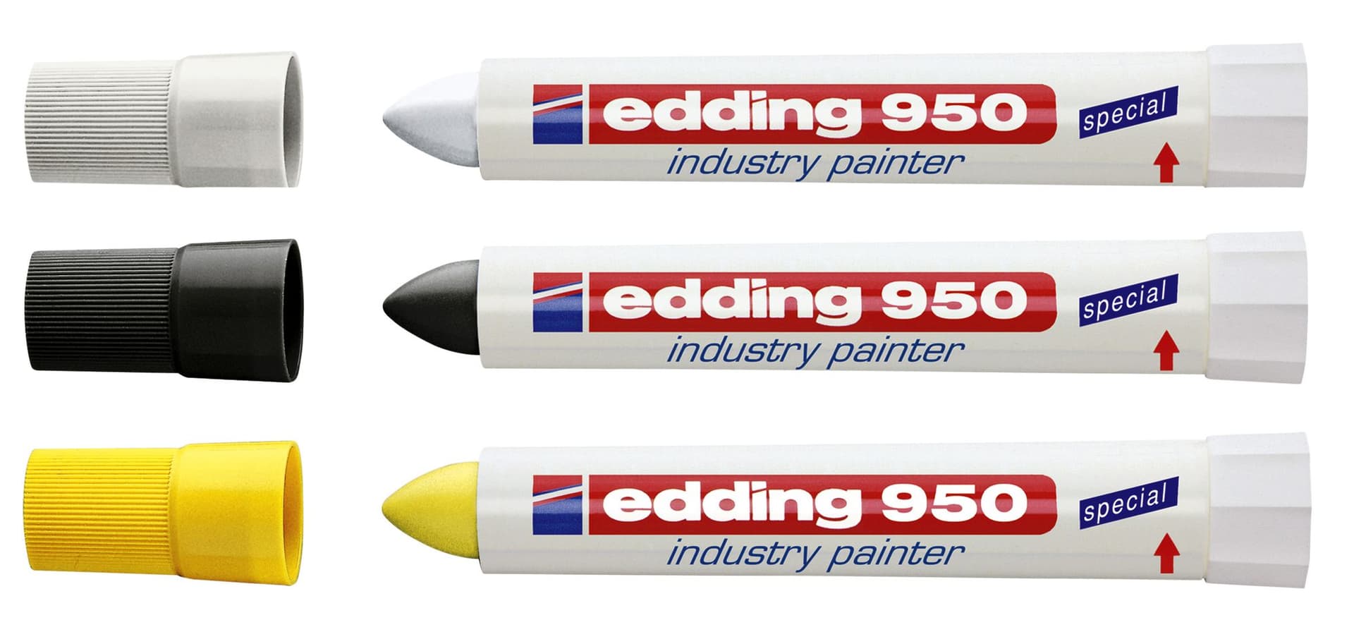 Viltstift edding 950 pastamarker industry rond 10mm wit 3