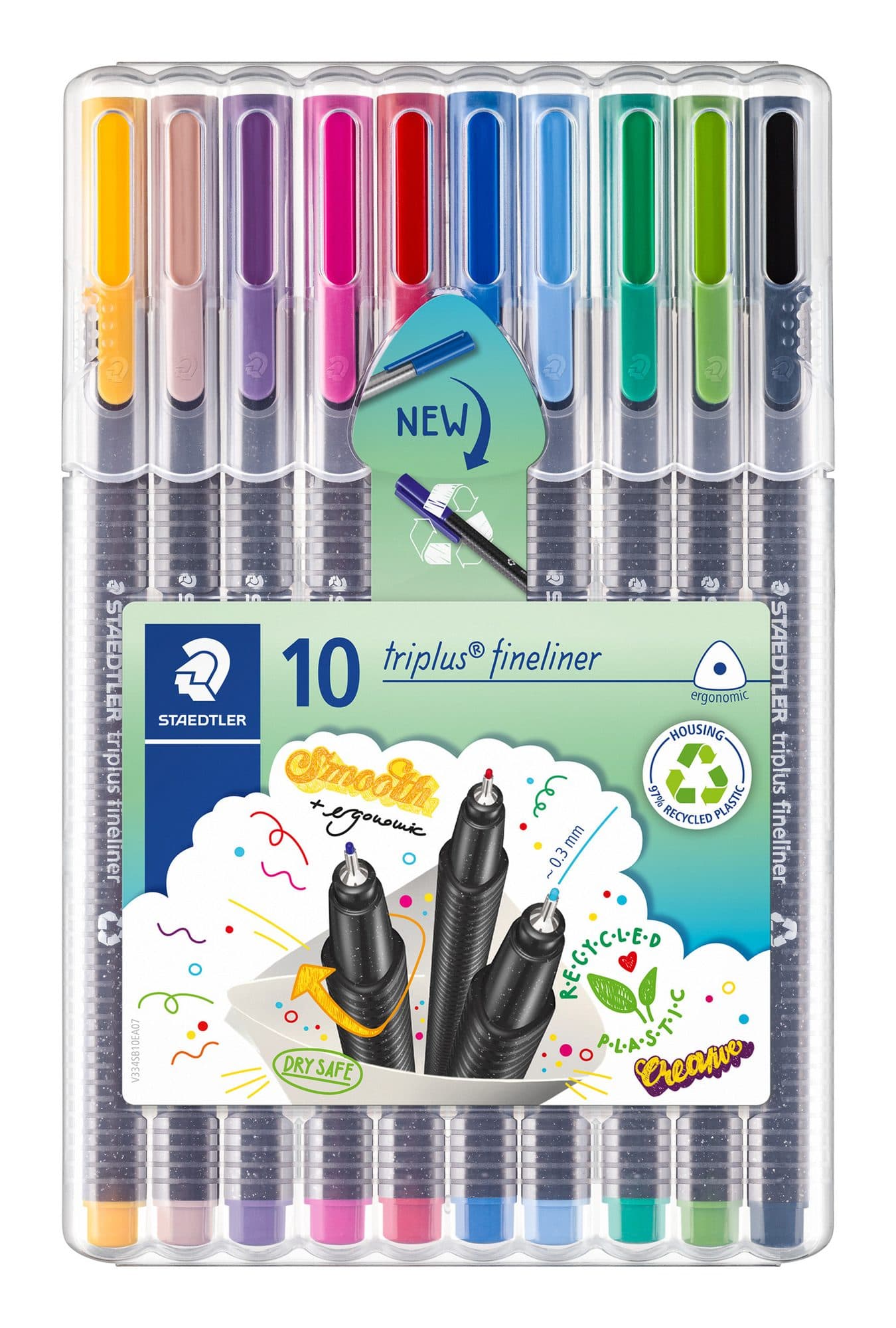 Fineliner Staedtler Triplus 334 assorti 0.3mm 10 stuks