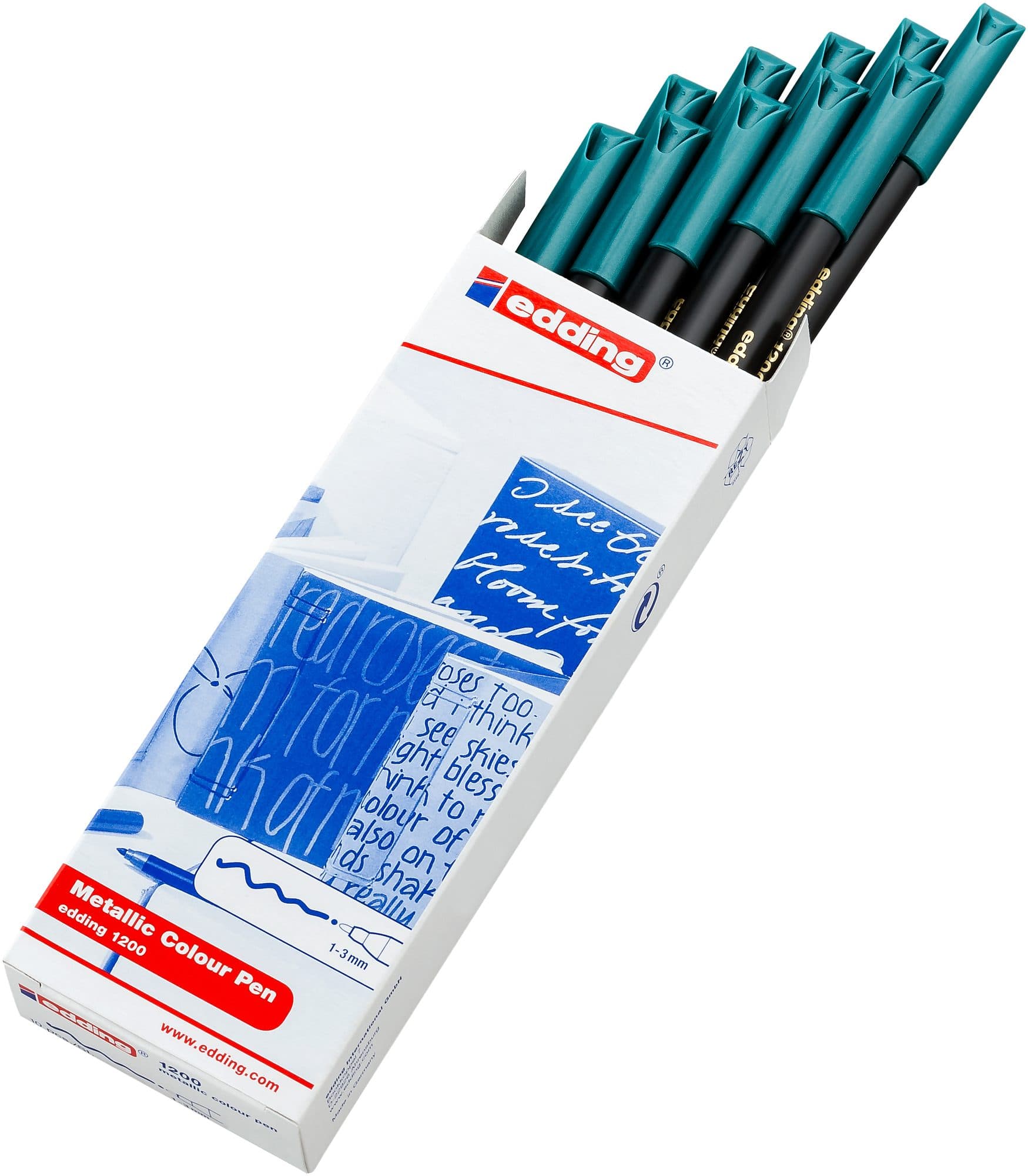 Fineliner edding 1200 074  fijn metallic groen 3