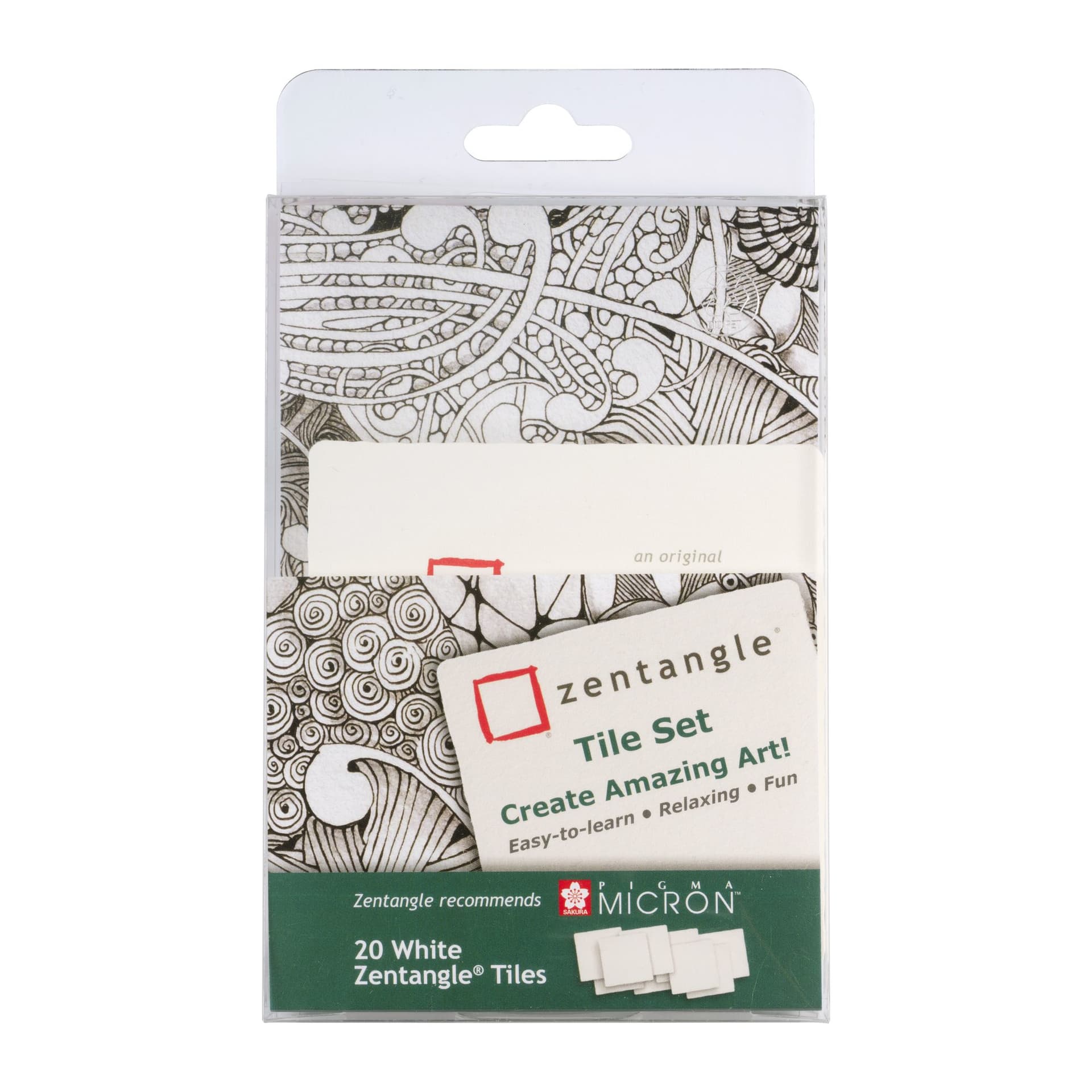 Tekenset Sakura Zentangle set à 20 patronen wit