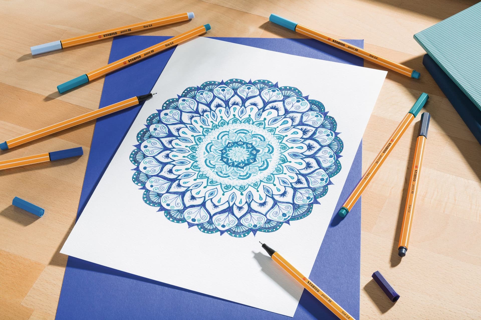 Fineliner STABILO point 88/22 fijn Pruisisch blauw 4
