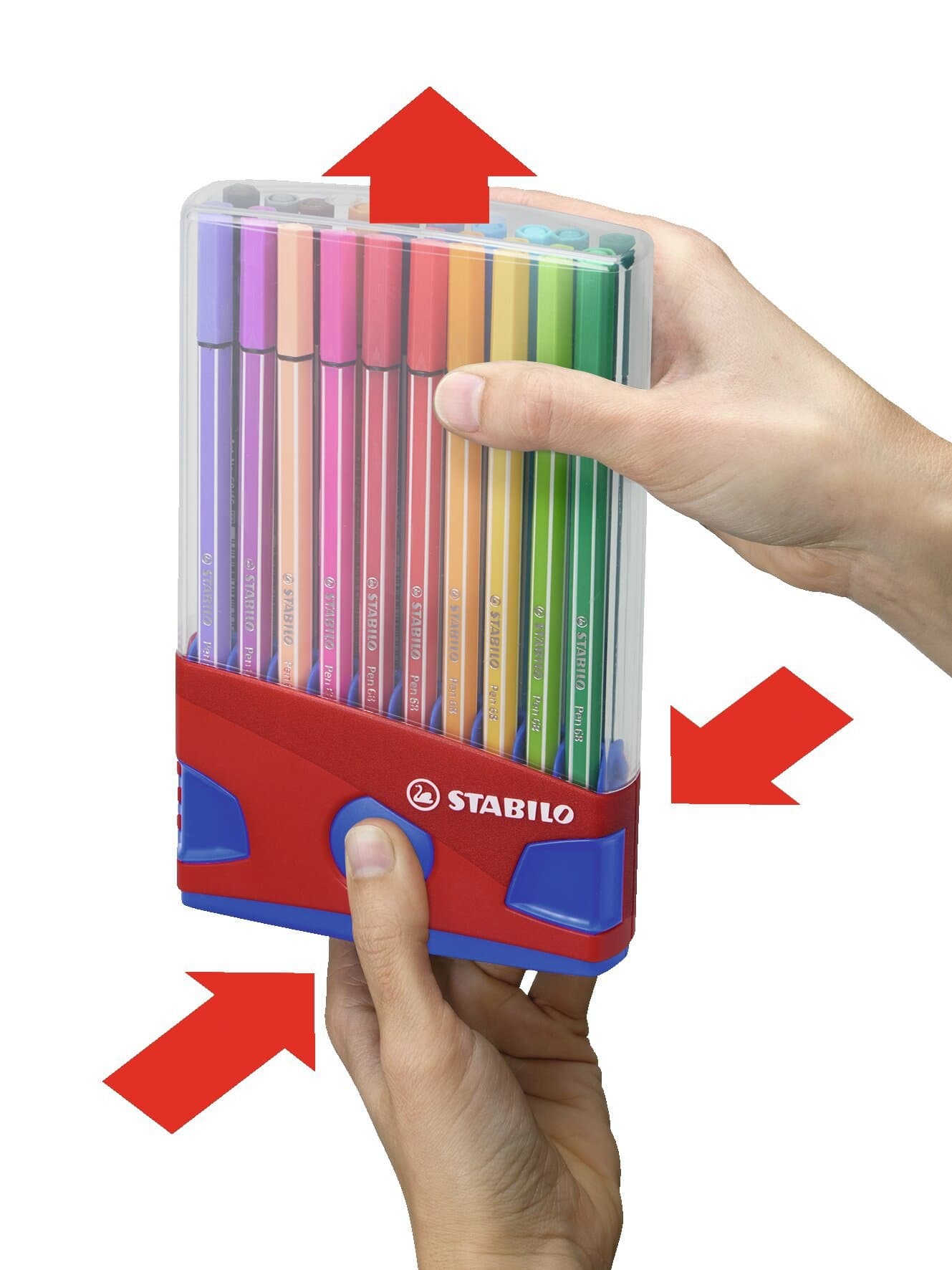 Viltstift STABILO Pen 68/20 ColorParade in rood/blauw etui M ass 20st 2
