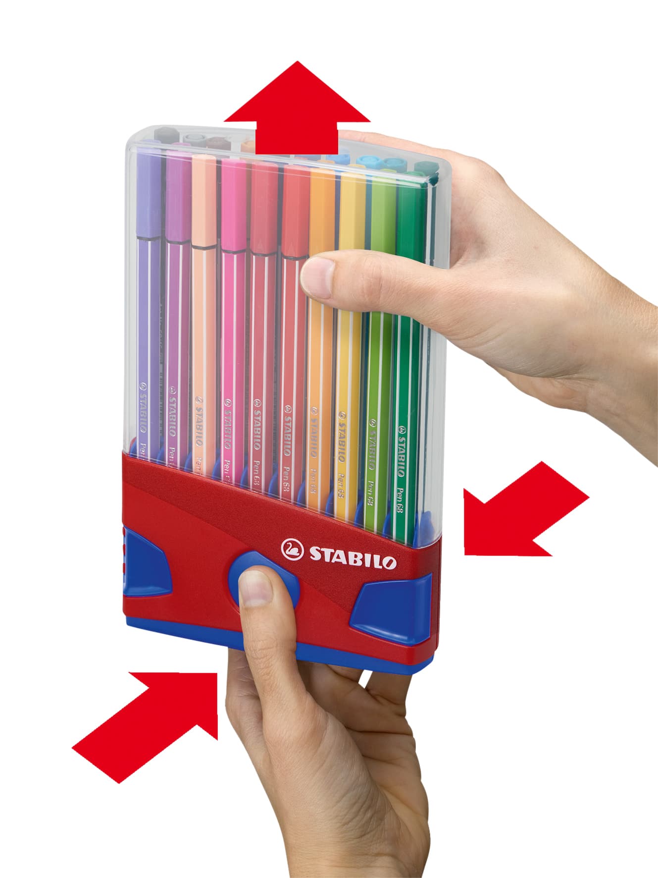 Viltstift STABILO Pen 68/20 ColorParade in rood/blauw etui M ass 20st 4