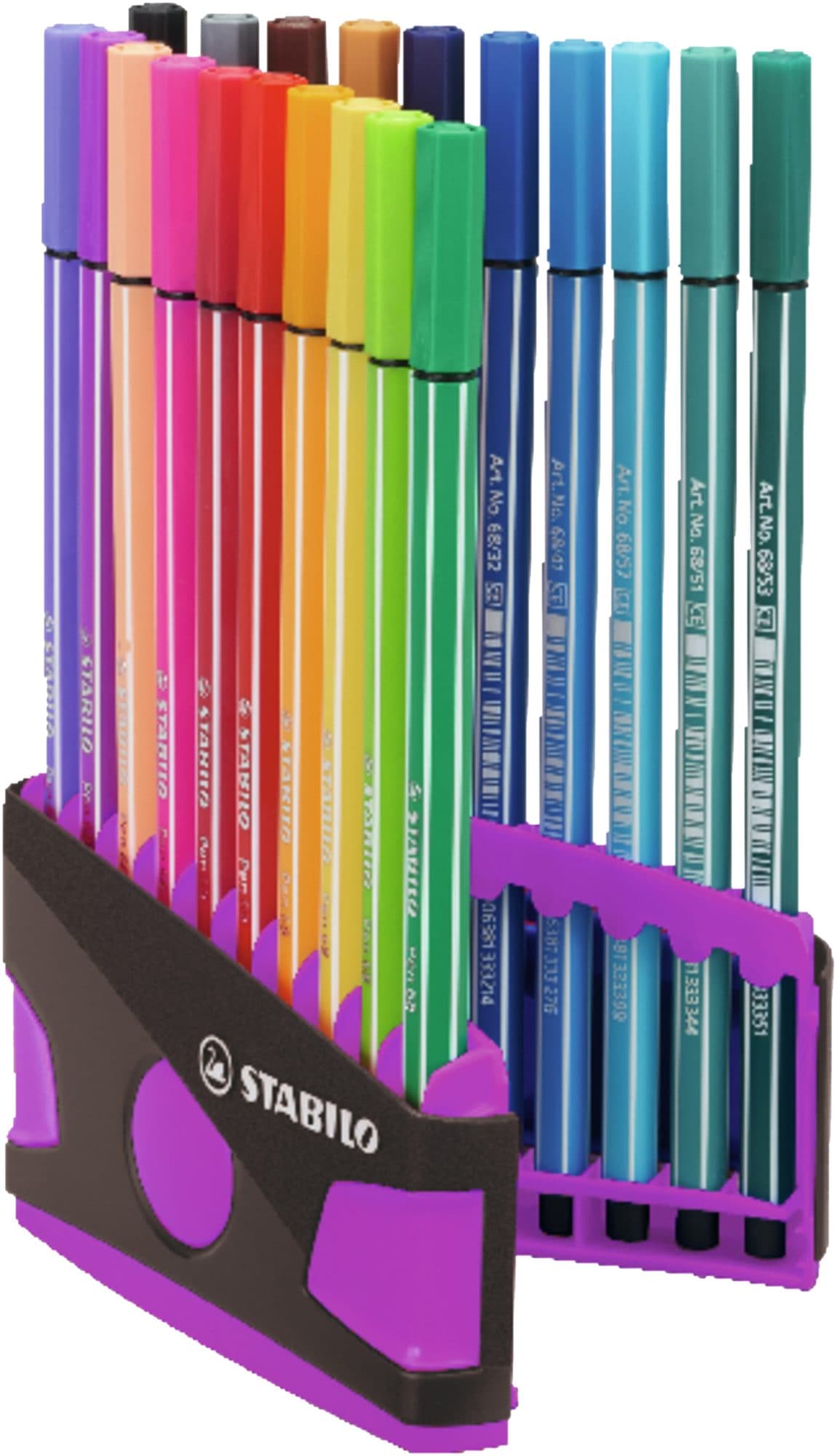 Viltstift  STABILO Pen 68/20 ColorParade in antr/roze etui M ass 20st 2