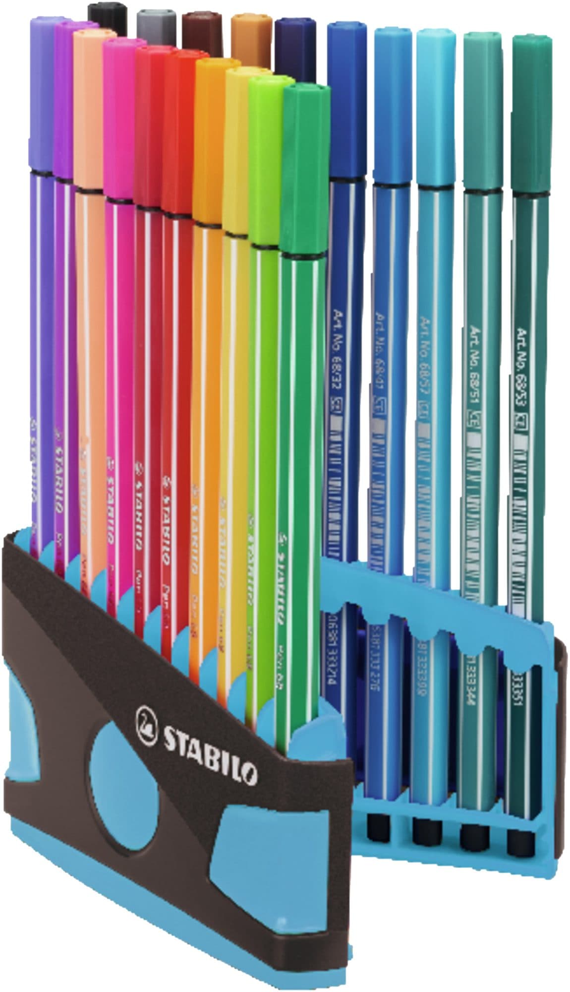Viltstift  STABILO Pen 68/20 ColorParade in antr/turq etui M ass 20st 3
