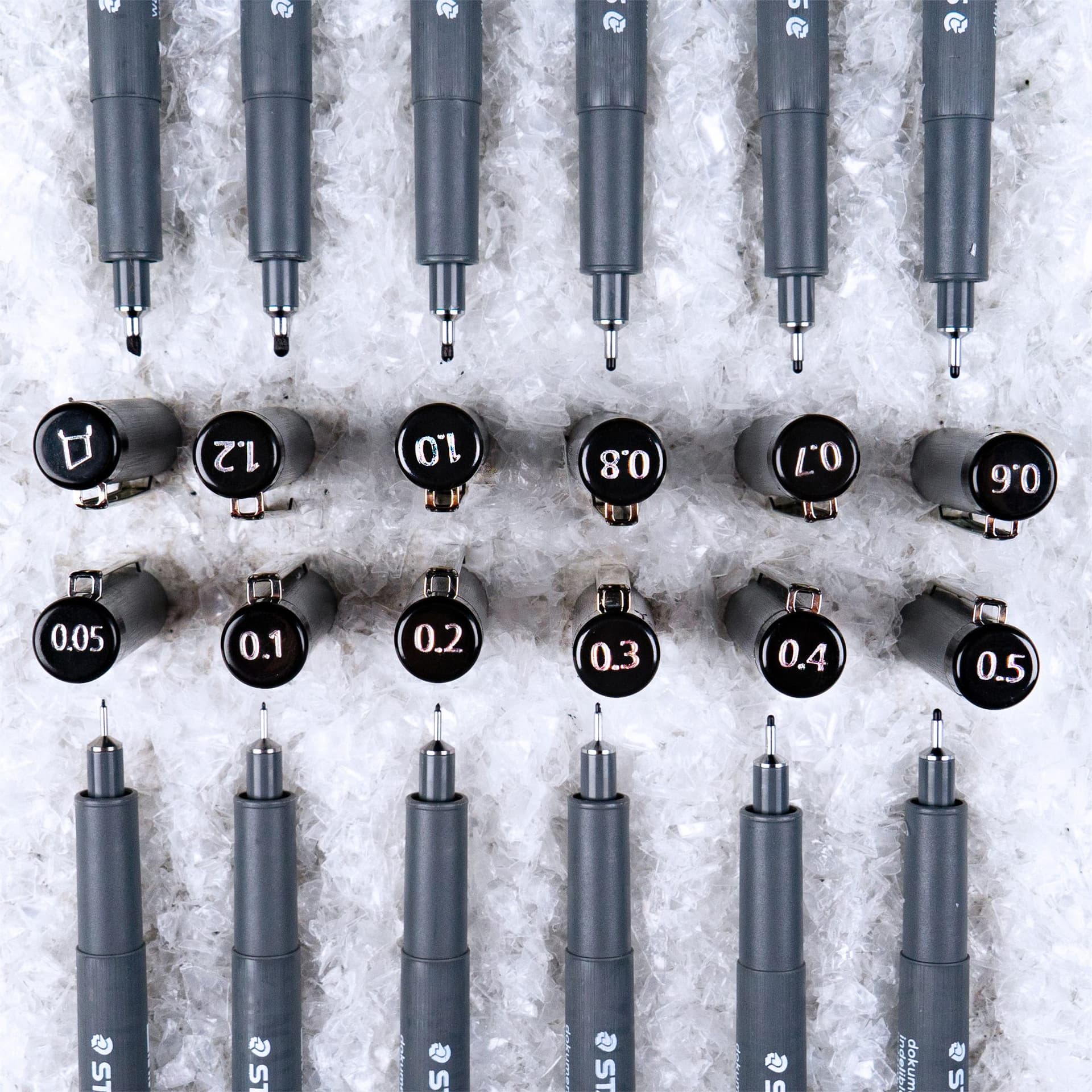 Fineliner Staedtler Pigment 308 zwart set 4+2 gratis 4