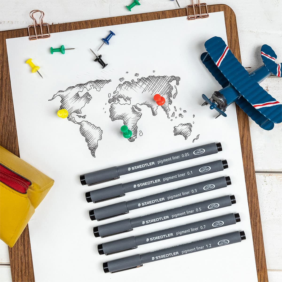 Fineliner Staedtler Pigment 308 zwart set 4+2 gratis 6
