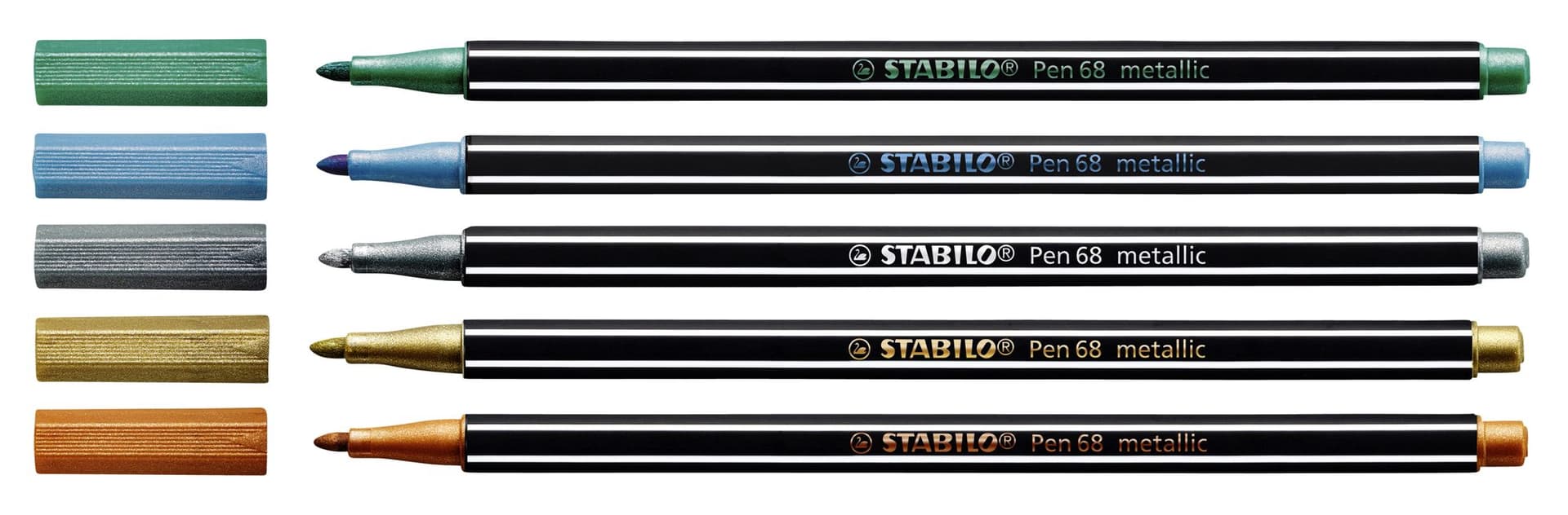 Viltstift STABILO Pen 68/805 medium metallic zilver 2
