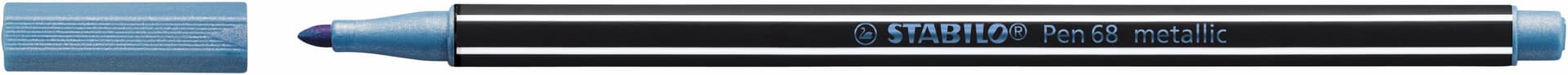Viltstift STABILO Pen 68/841 medium metallic blauw