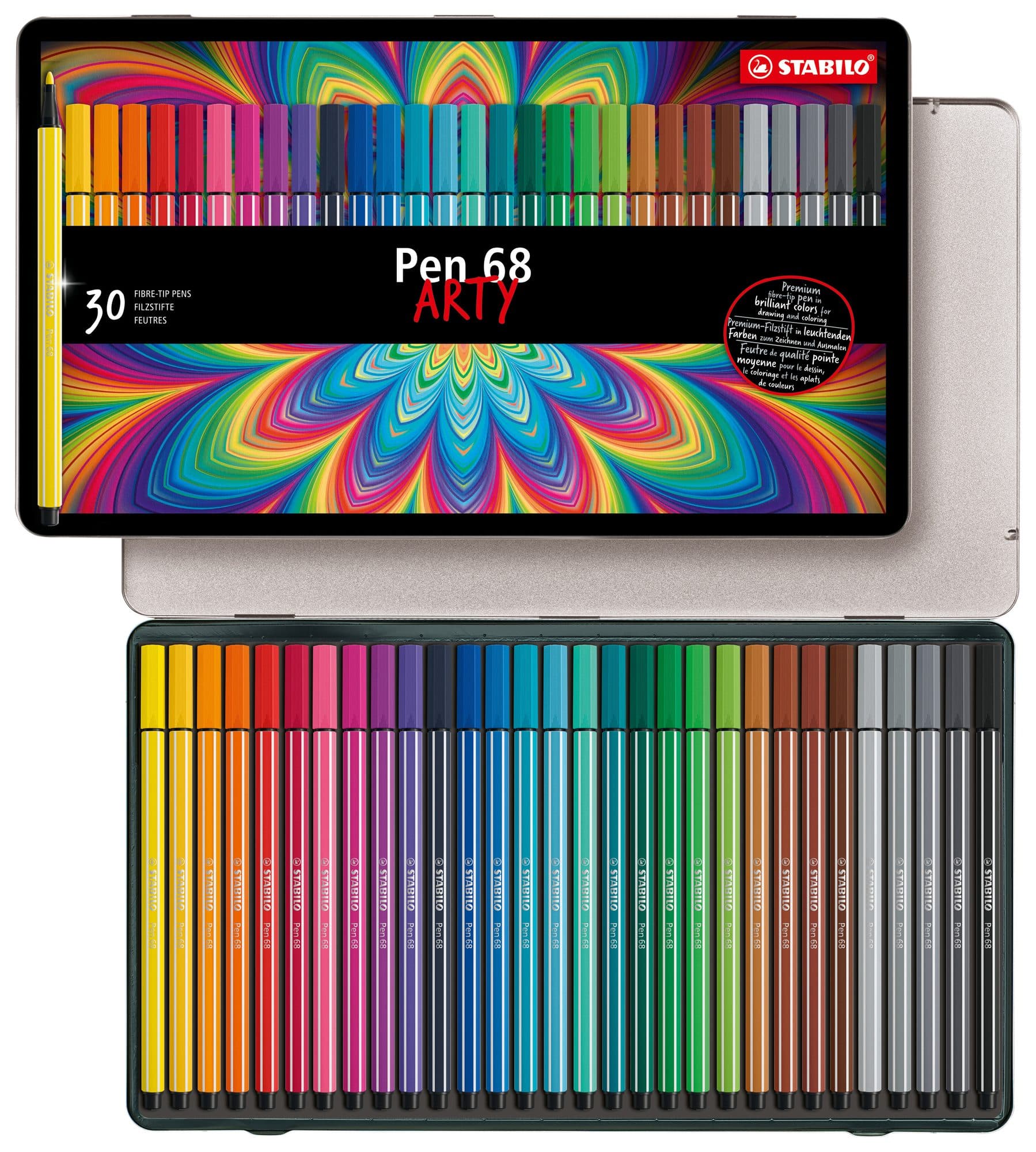 Viltstift STABILO Pen 68/30 Arty medium assorti blik à 30 stuks 2
