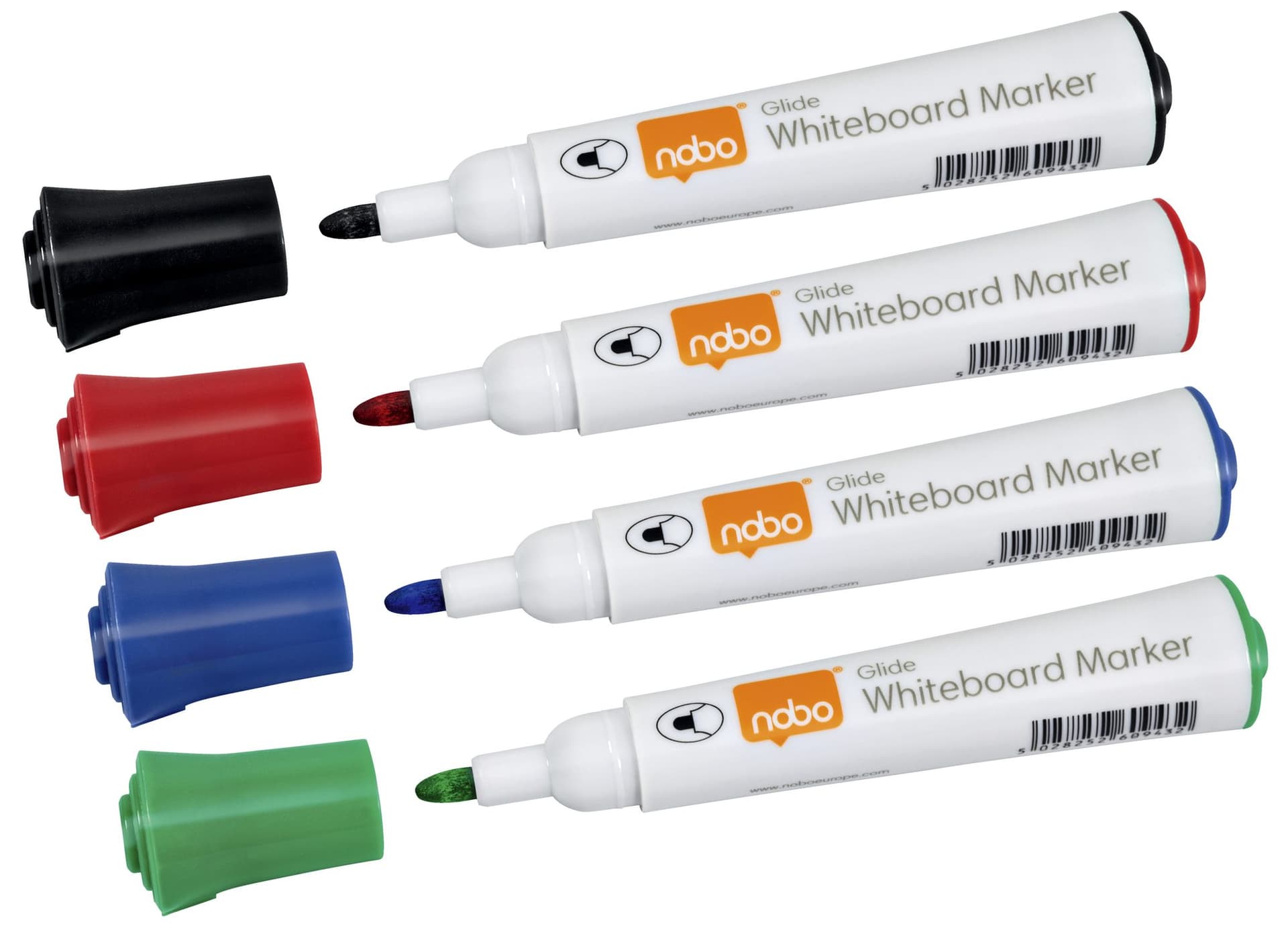 Whiteboardmarker Nobo Glide rond assorti 3mm 4st 3