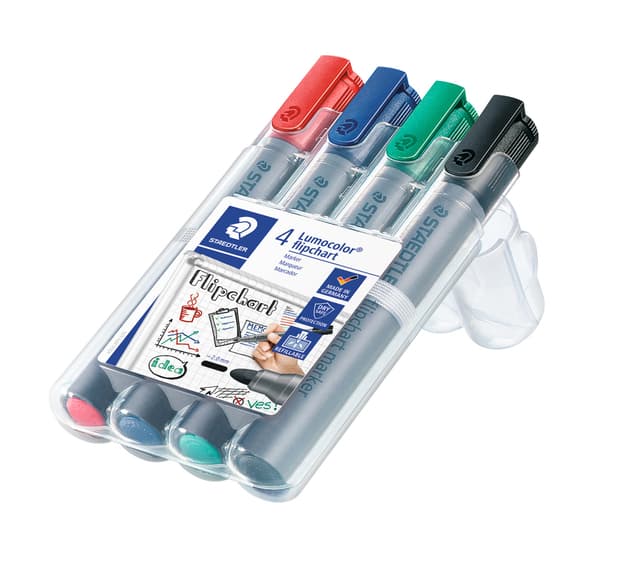Viltstift Staedtler 356 voor flipover rond 2mm 4 stuks assor 2