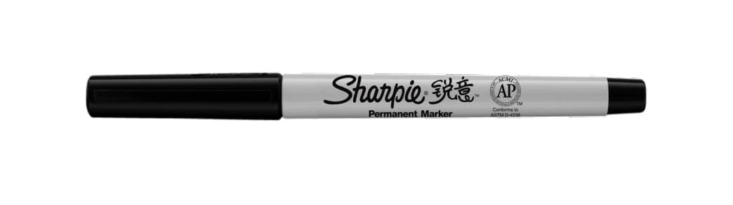 Viltstift Sharpie rond ultra fijn zwart blister à 2 stuks 4