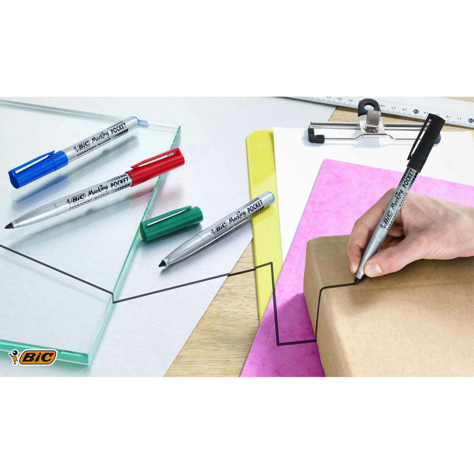 Viltstift Bic 1445 ecolutions rond fijn blauw 5