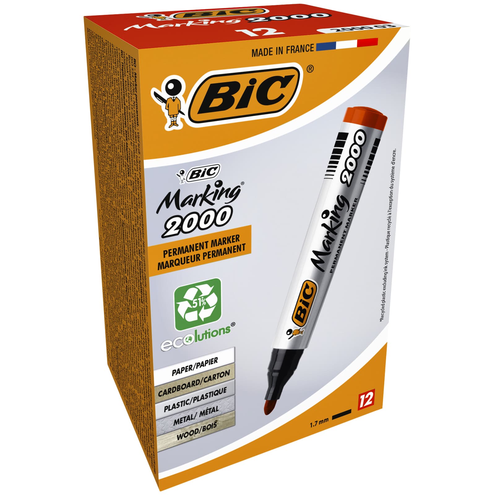 Viltstift Bic 2000 ecolutions rond large rood 2