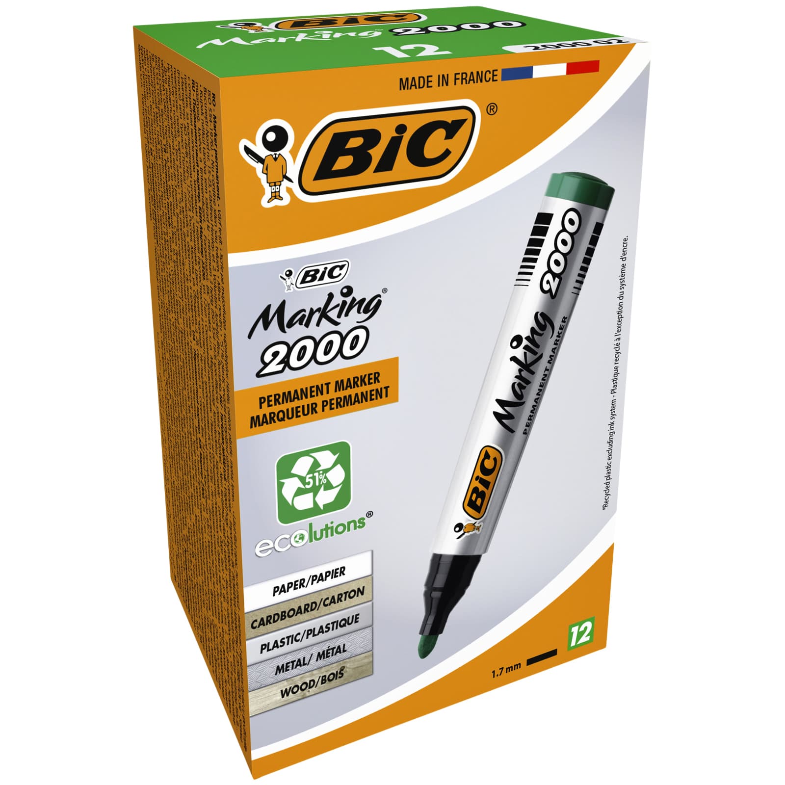 Viltstift Bic 2000 ecolutions rond large groen 2