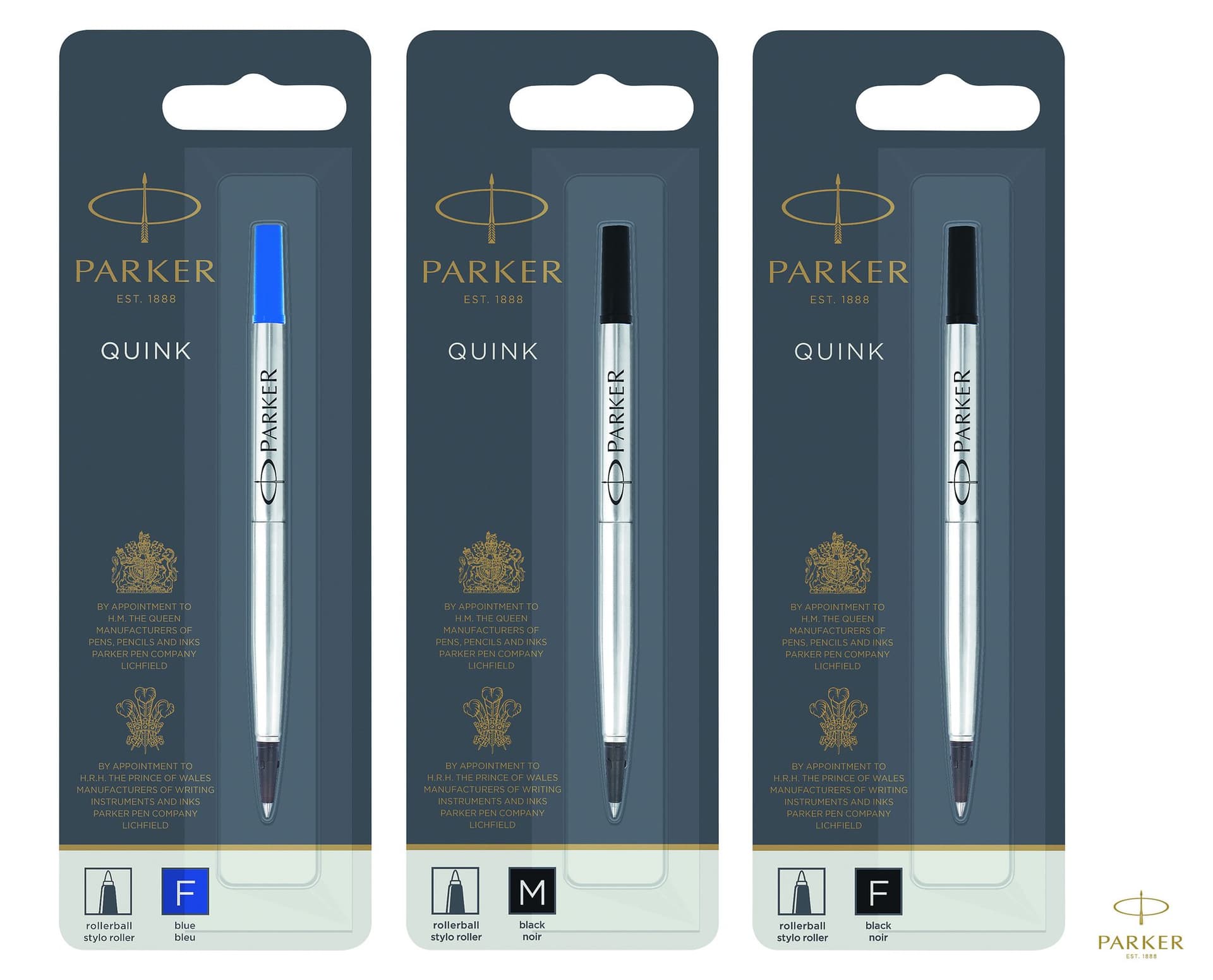 Rollerpenvulling Parker Quink medium zwart blister à 1 stuk 2