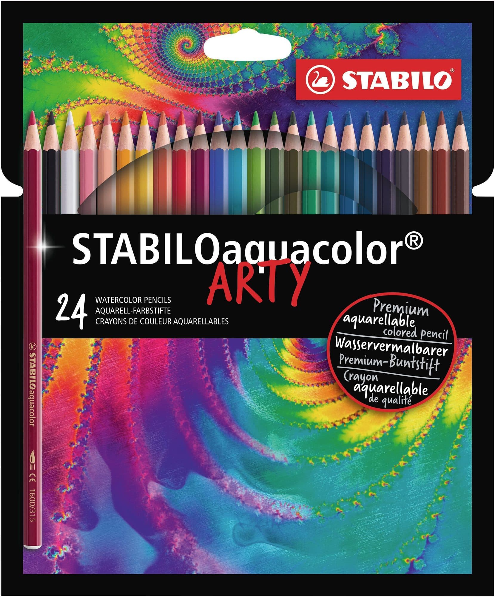 Kleurpotloden STABILO 1624 aquacolor Arty assorti etui à 24 stuks