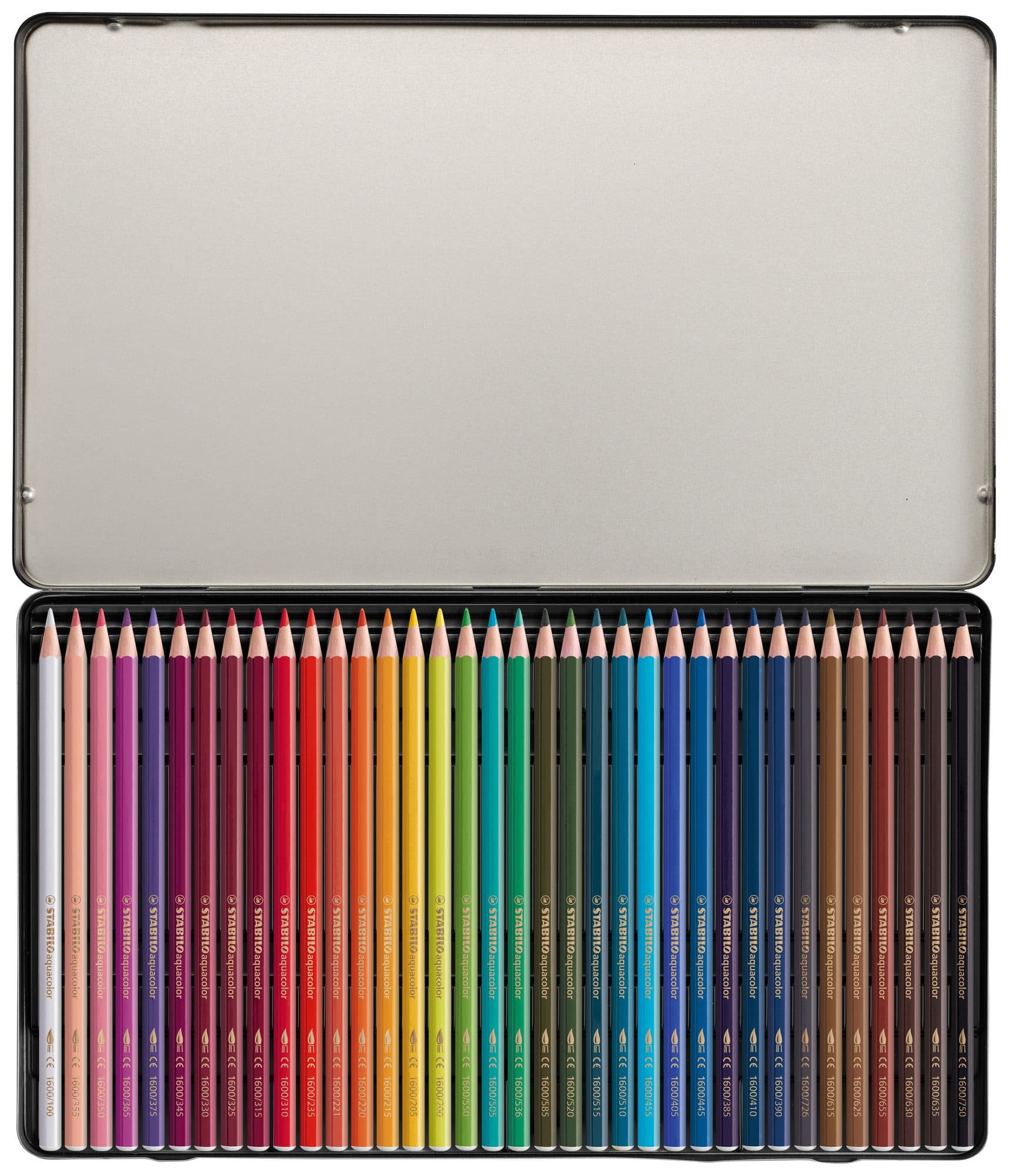 Kleurpotloden STABILO 1636 aquacolor assorti blik à 36 stuks 2