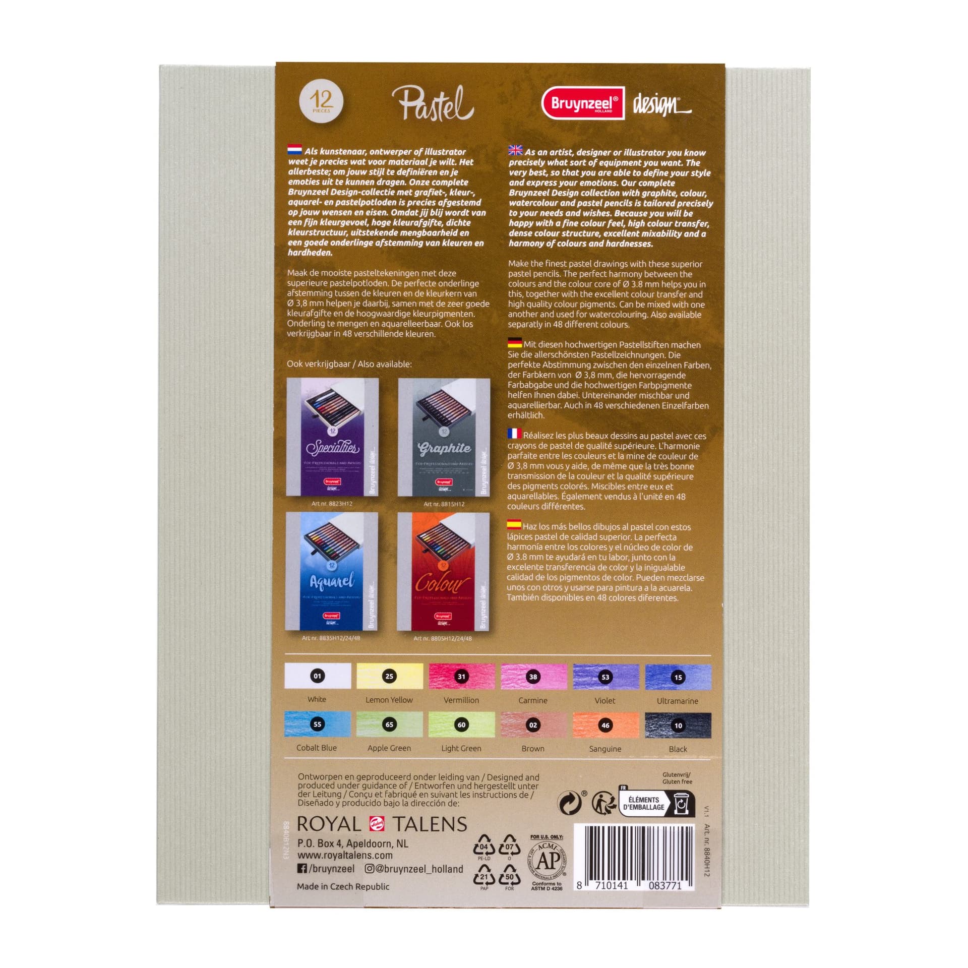 Pastelpotlood Bruynzeel Design met luxe bewaardoos assorti 12 stuks 3