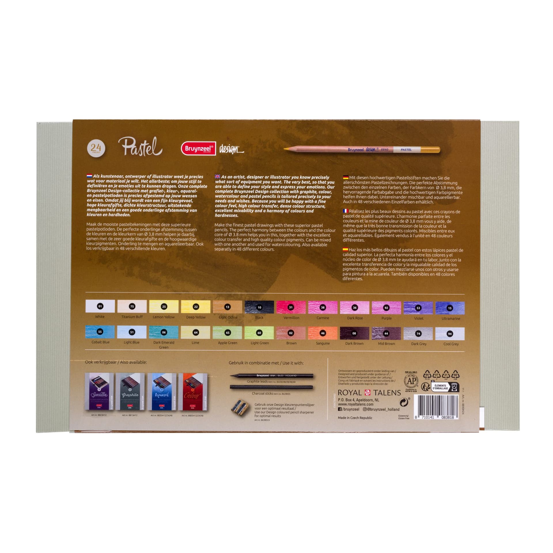 Pastelpotlood Bruynzeel Design met luxe bewaardoos assorti 24 stuks 3