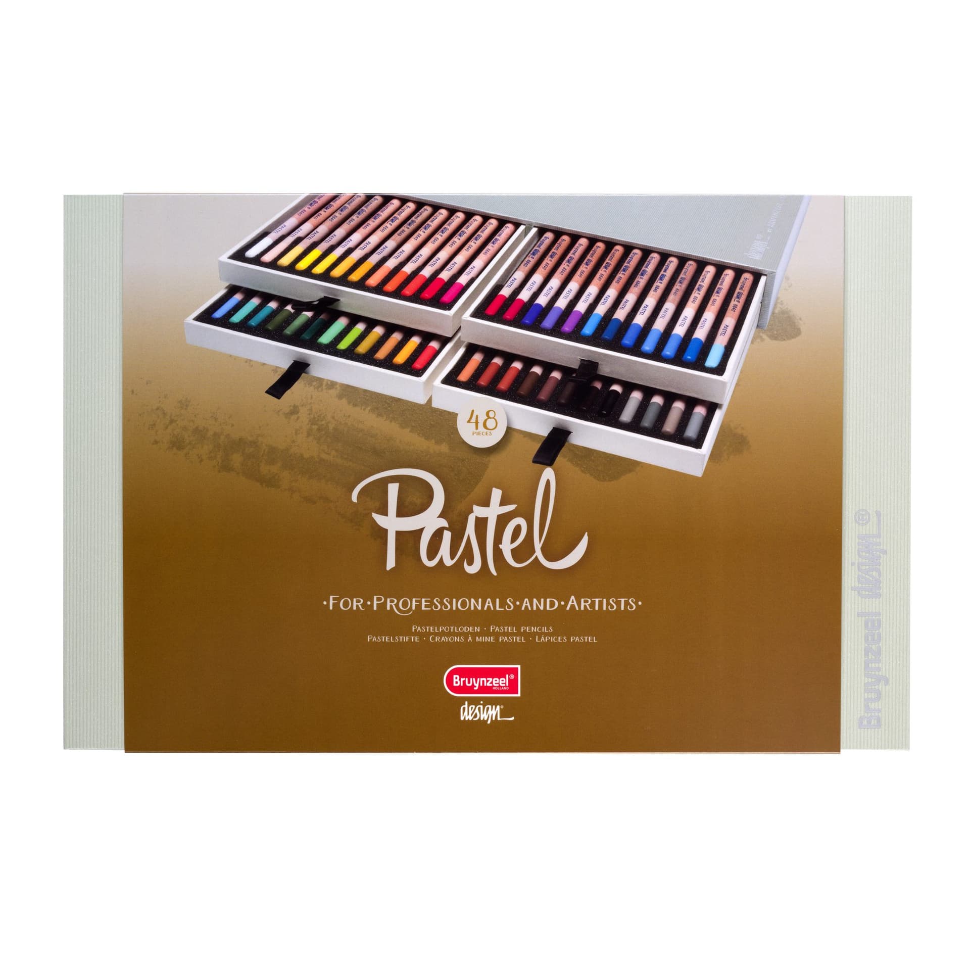 Pastelpotlood Bruynzeel Design met luxe bewaardoos assorti 48 stuks