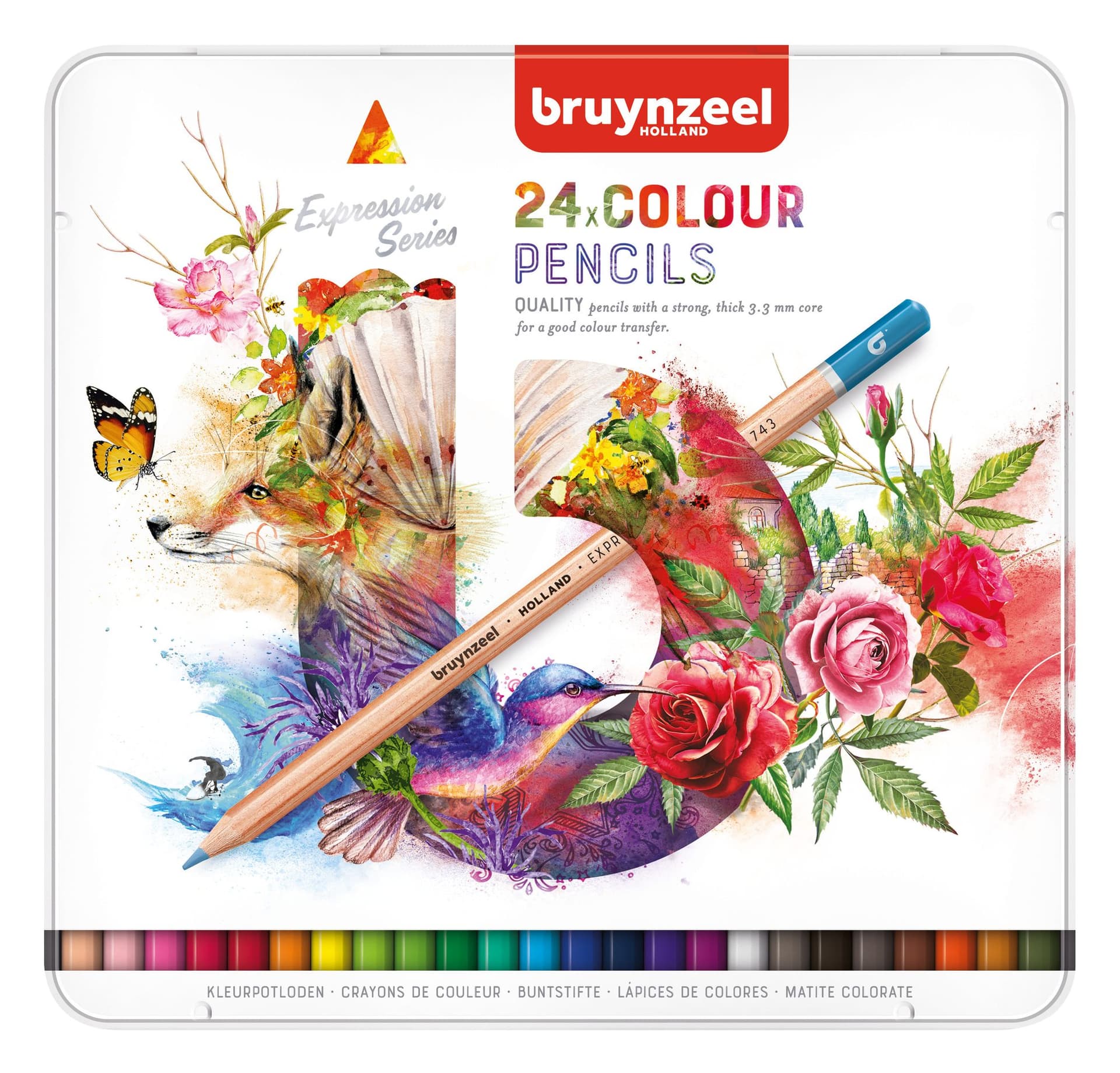 Kleurpotloden Bruynzeel Expression assorti blik à 24 stuks