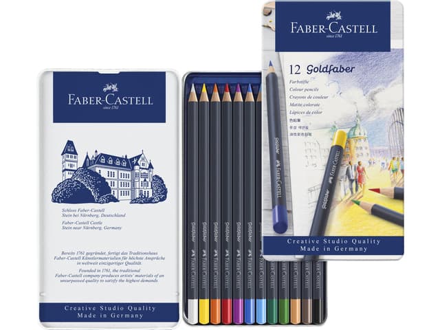 Kleurpotloden Faber-Castell Goldfaber assorti blik à 12 stuks 2