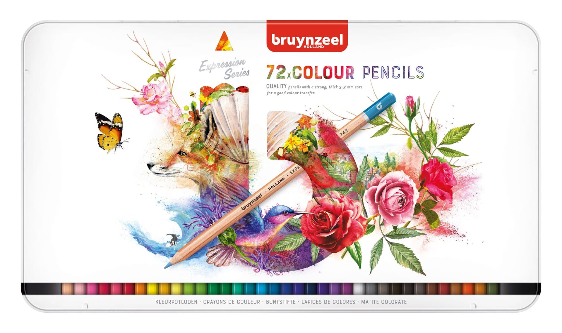 Kleurpotloden Bruynzeel Expression assorti blik à 72 stuks