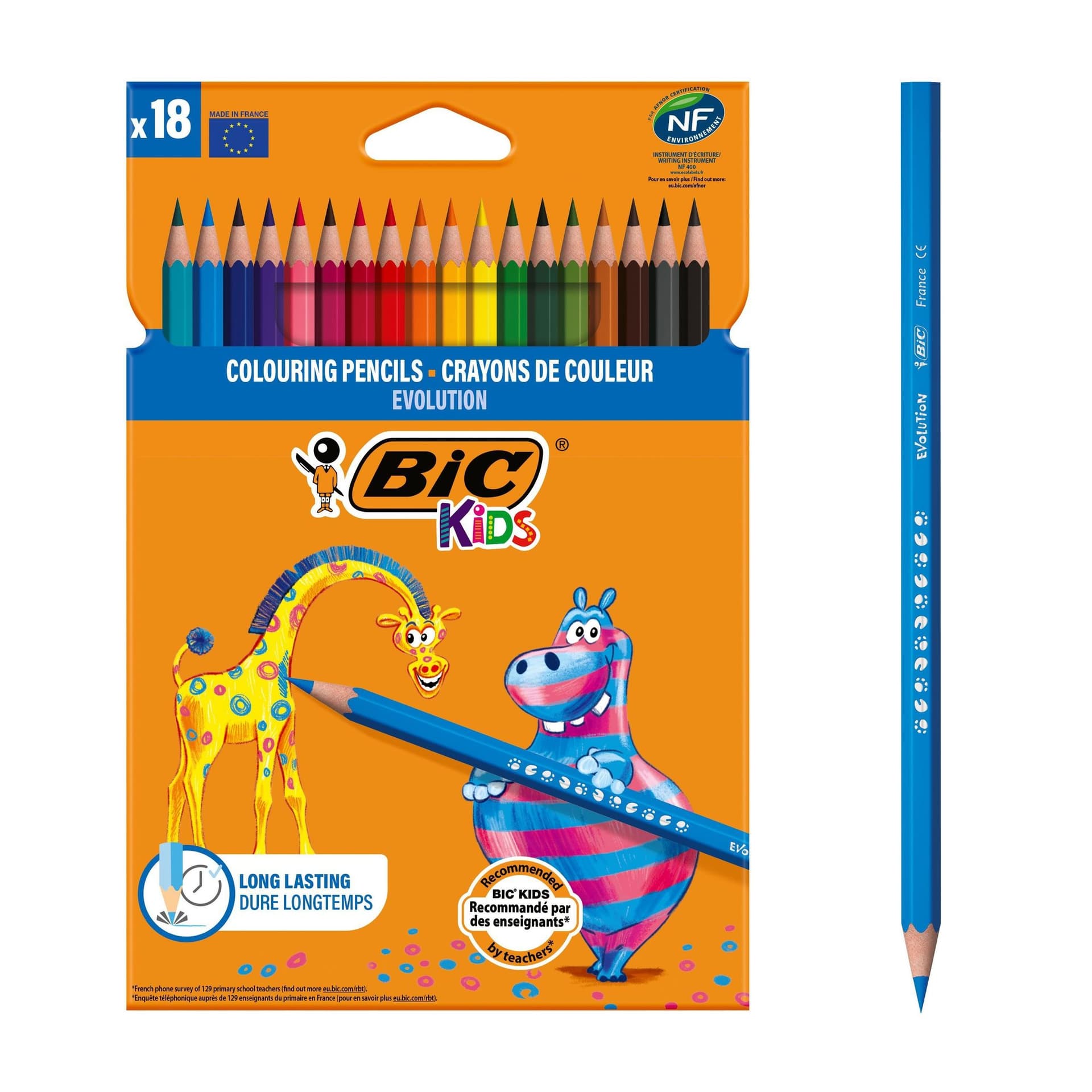 Kleurpotloden BicKids Evolution ecolutions ass blister à 18st