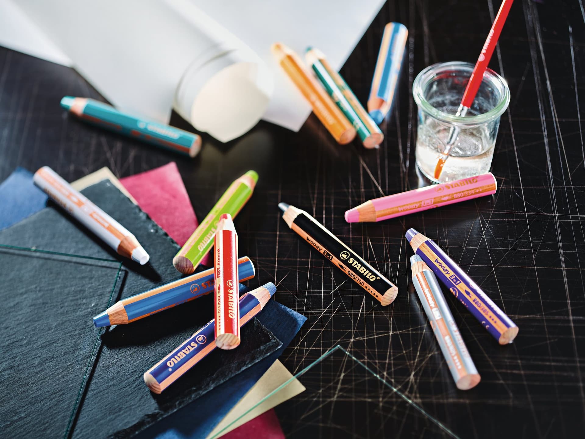 Kleurpotloden STABILO 880 woody 3 in 1 Arty incl slijper ass 10st 3