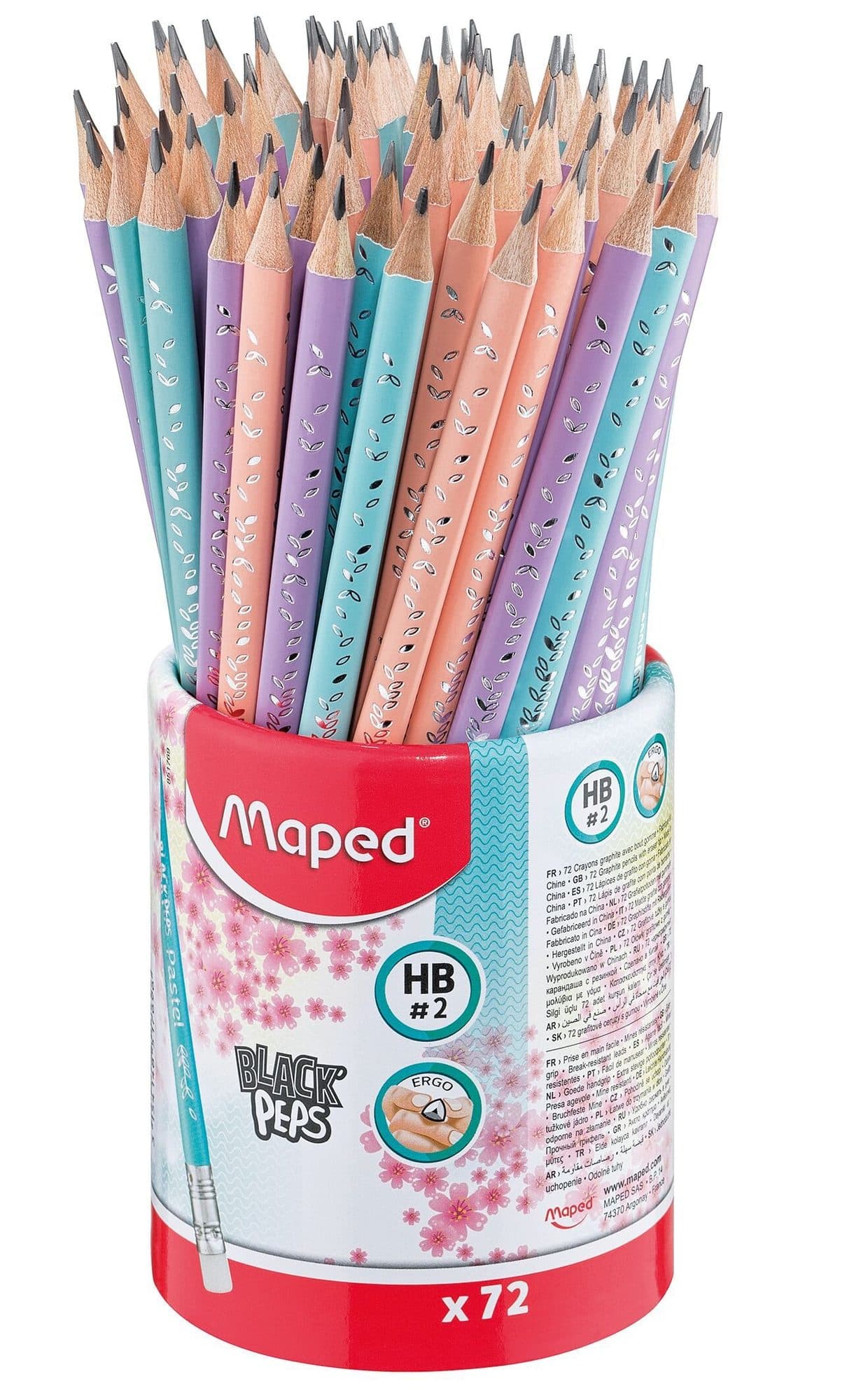 Potlood Maped Black'Peps met gum pastel assorti