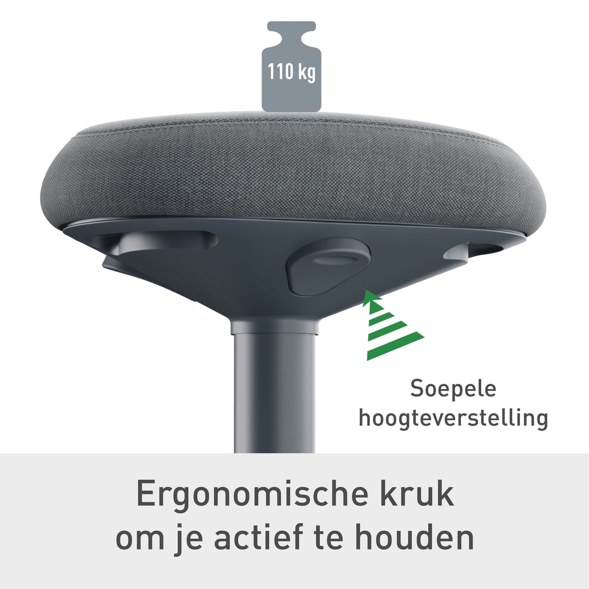 Actieve zit-stakruk Leitz Ergo met gasveer 57-82cm zwart 5