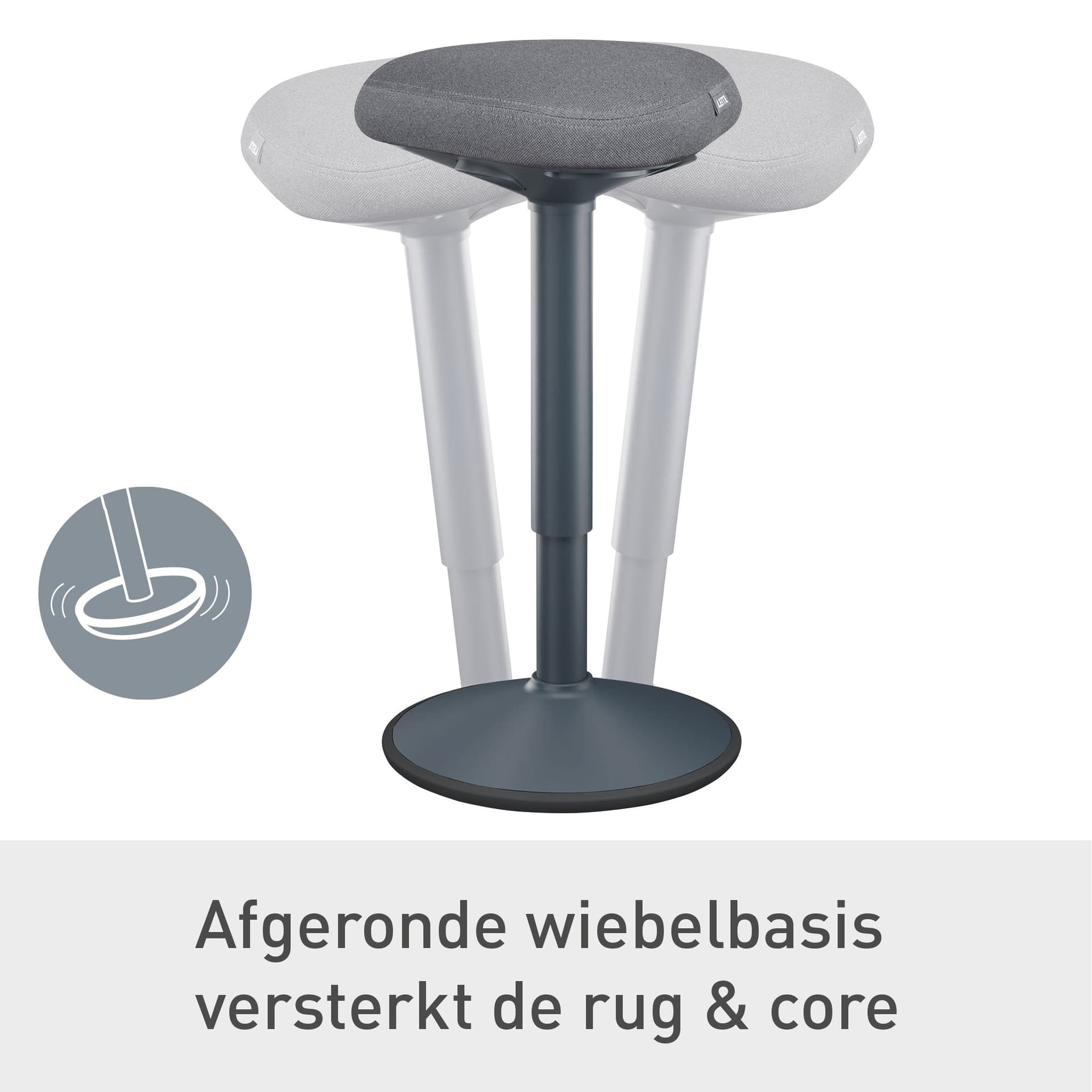 Actieve zit-stakruk Leitz Ergo met gasveer 57-82cm zwart 8