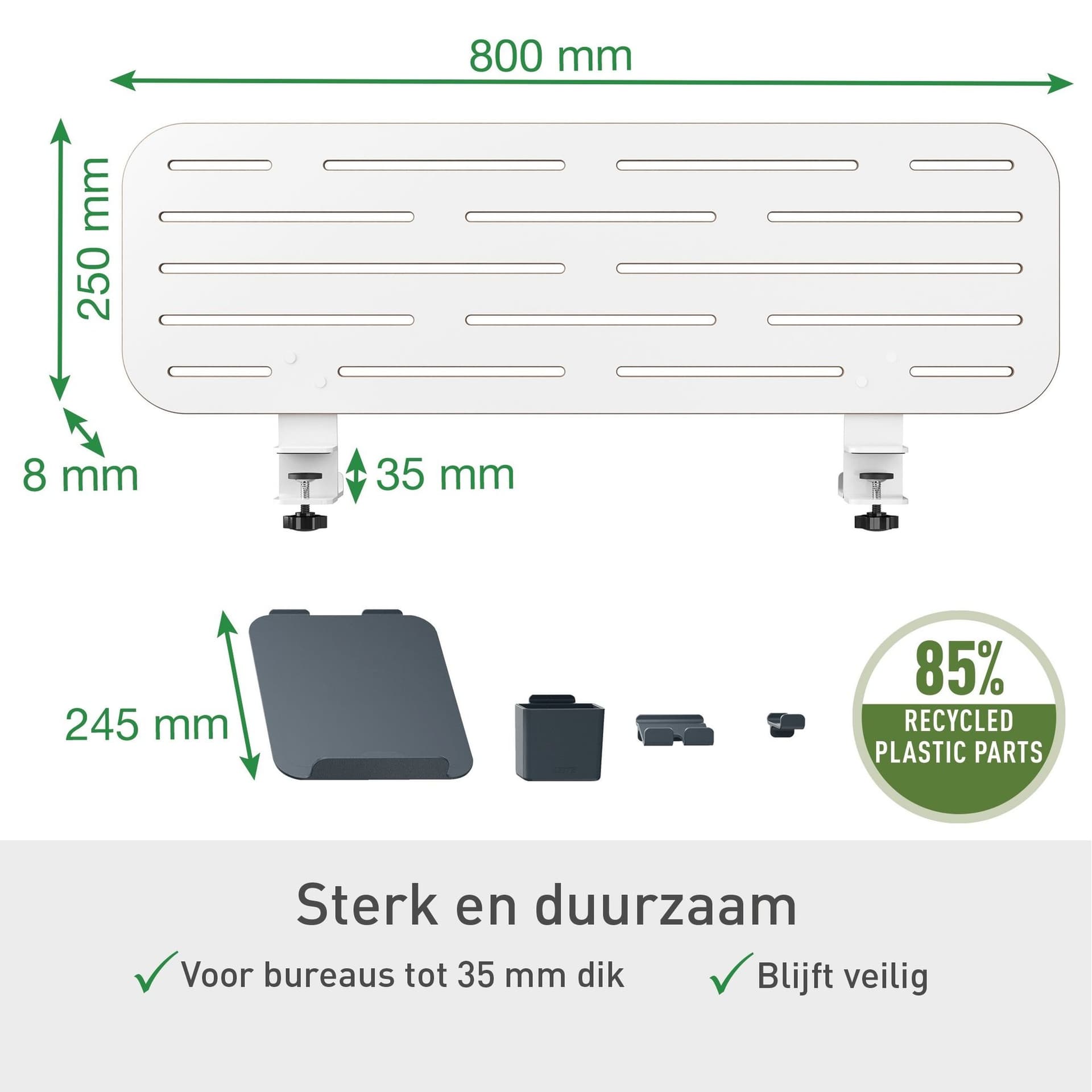 Bureau ophangbord Leitz Ergo met laptophouder 2