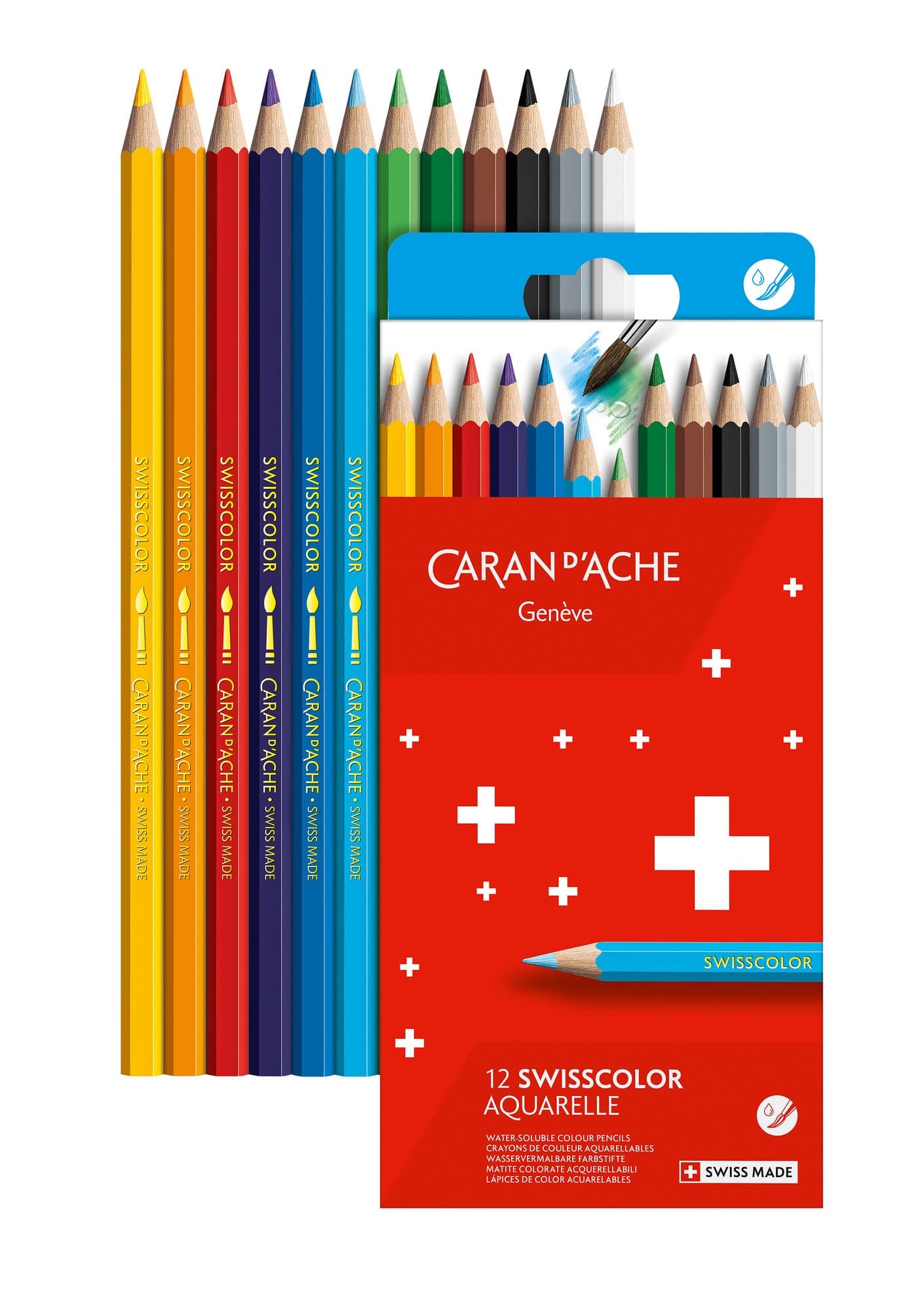 Kleurpotloden Caran D'ache aquarel doos à 12 stuks 3