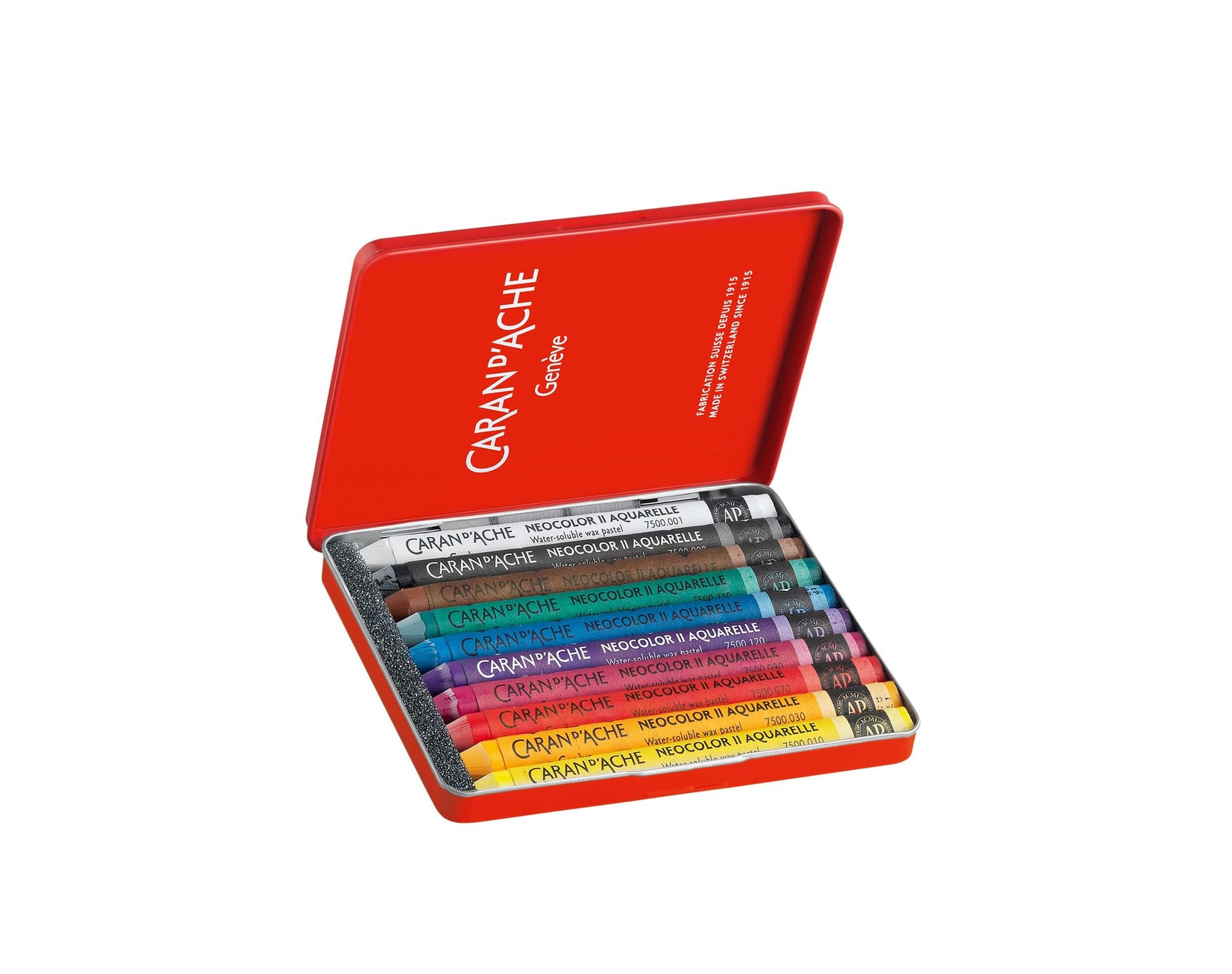 Waskrijt Caran d'Ache neocolor-II 10 stuks assorti 2