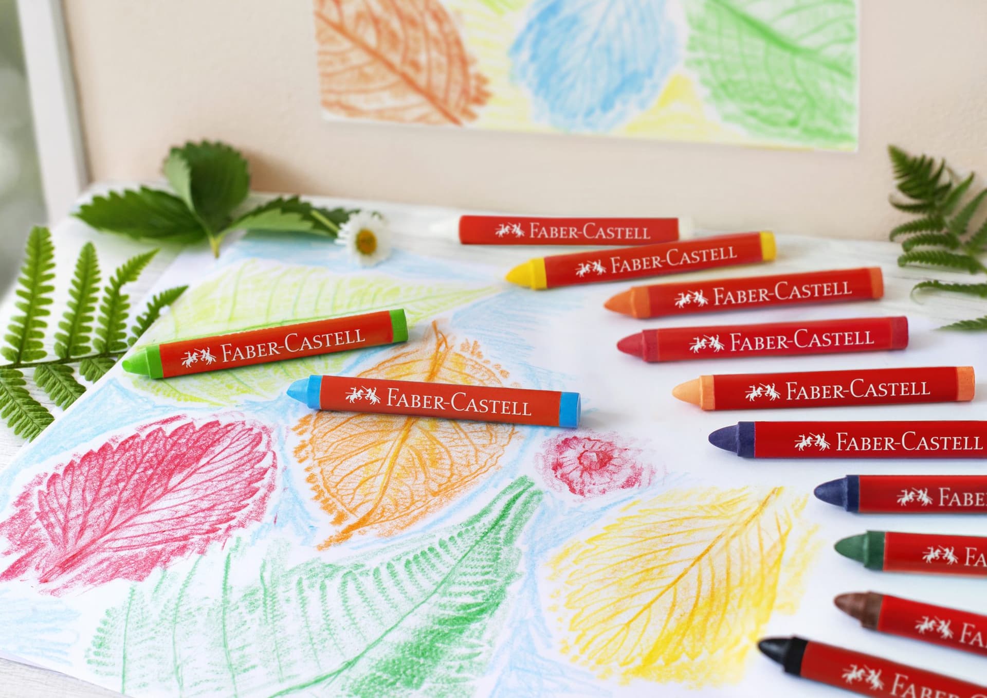 Waskrijt Faber-Castell driehoekig assorti set à 12 stuks 4
