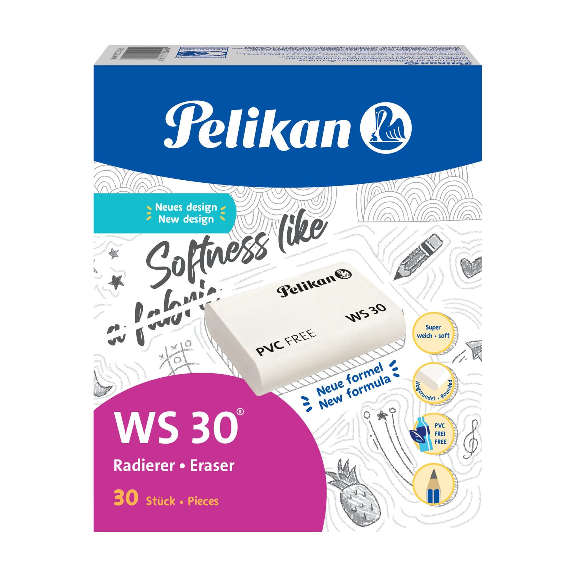 Gum Pelikan WS30 37x30x9mm potlood zacht  wit 2