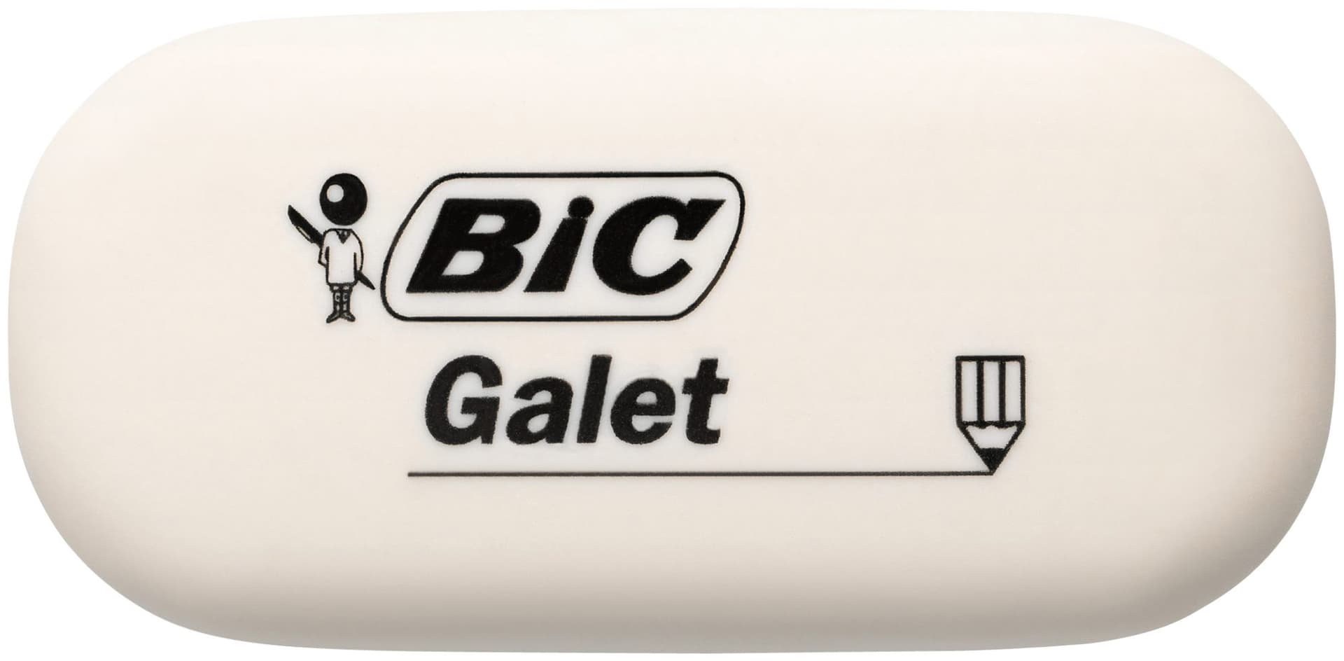 Gum Bic Galet pvc vrij zacht potlood wit blister à 3 stuks 2