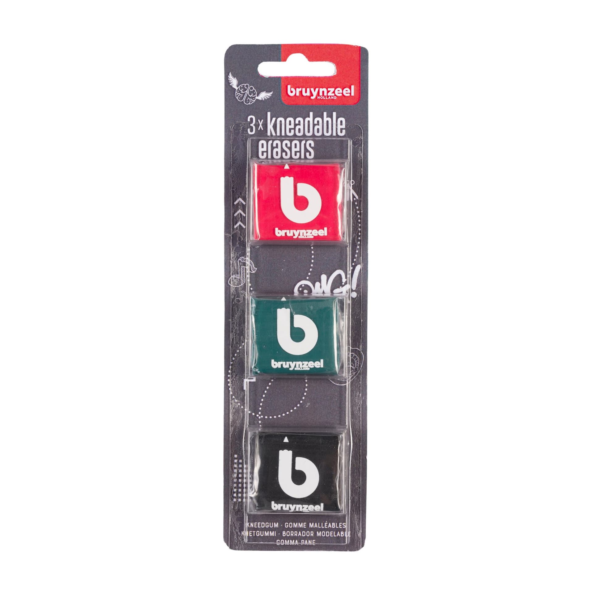 Kneedgum Bruynzeel Teens set à 3 kleuren 2