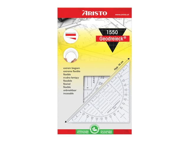 Geodriehoek Aristo 1550 160mm flexibel transparant 2